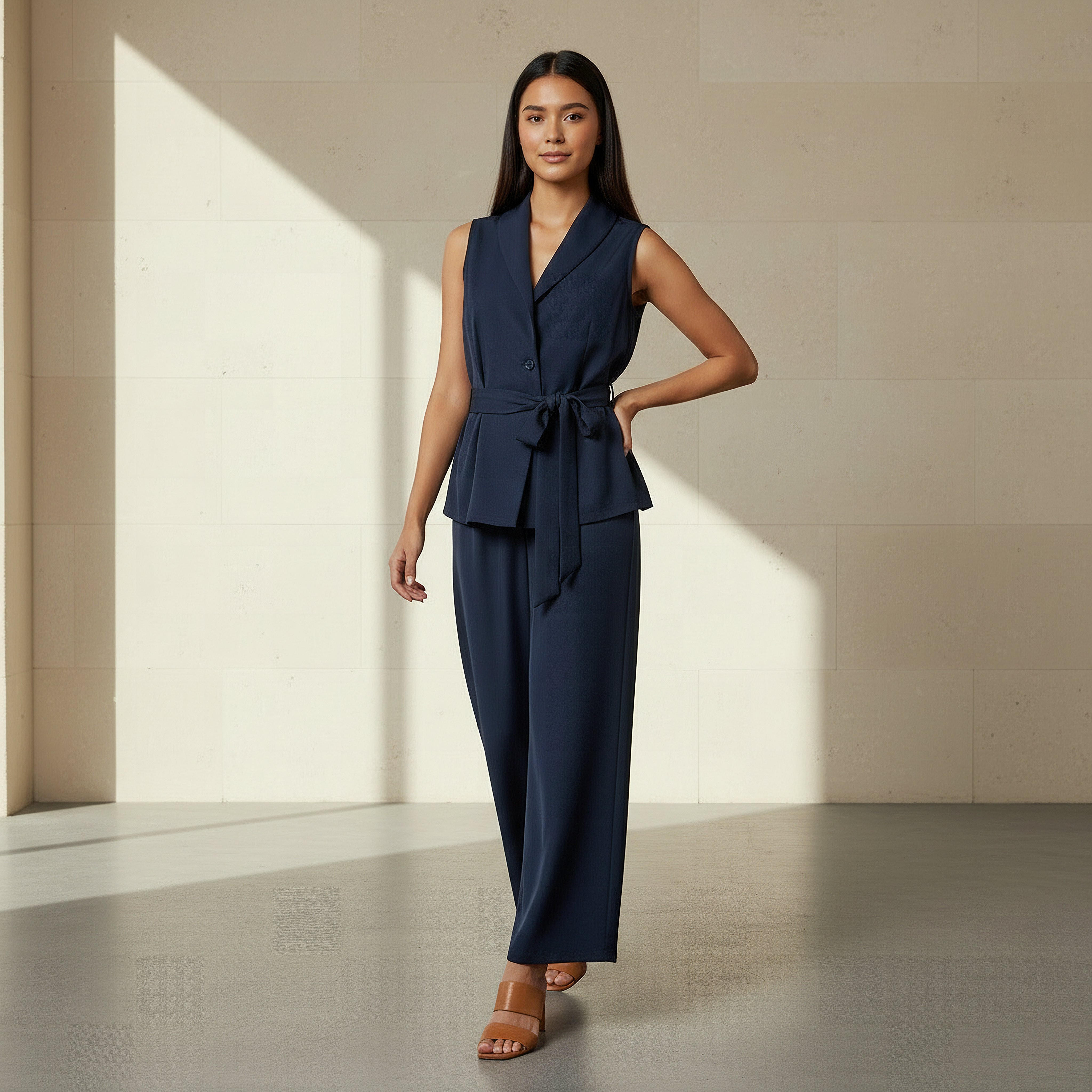 Coord Set with Wrap Top & Wide Leg Bottom-women-clothing-coordsets-image-5