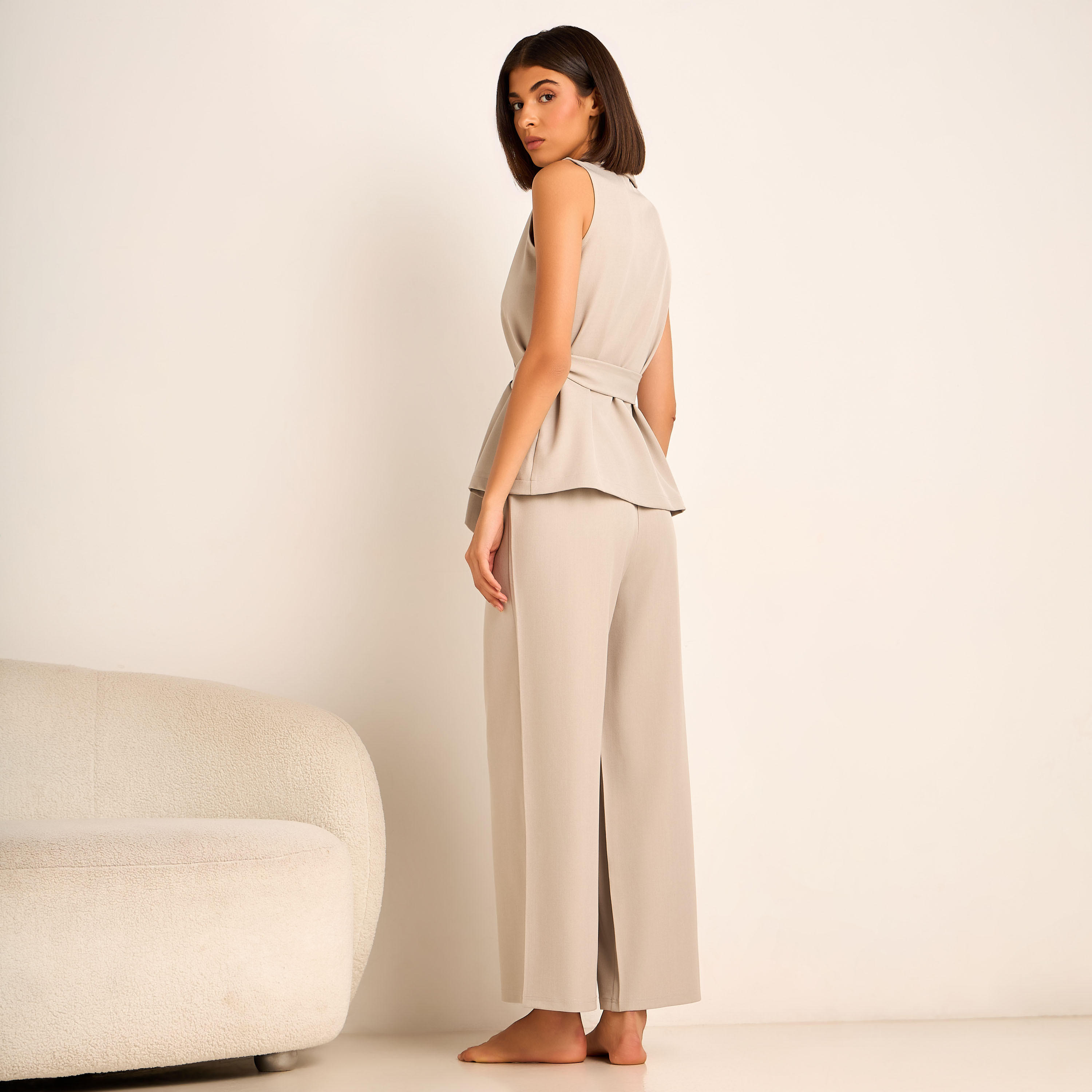 Coord Set with Wrap Top & Wide Leg Bottom-women-clothing-coordsets-image-4