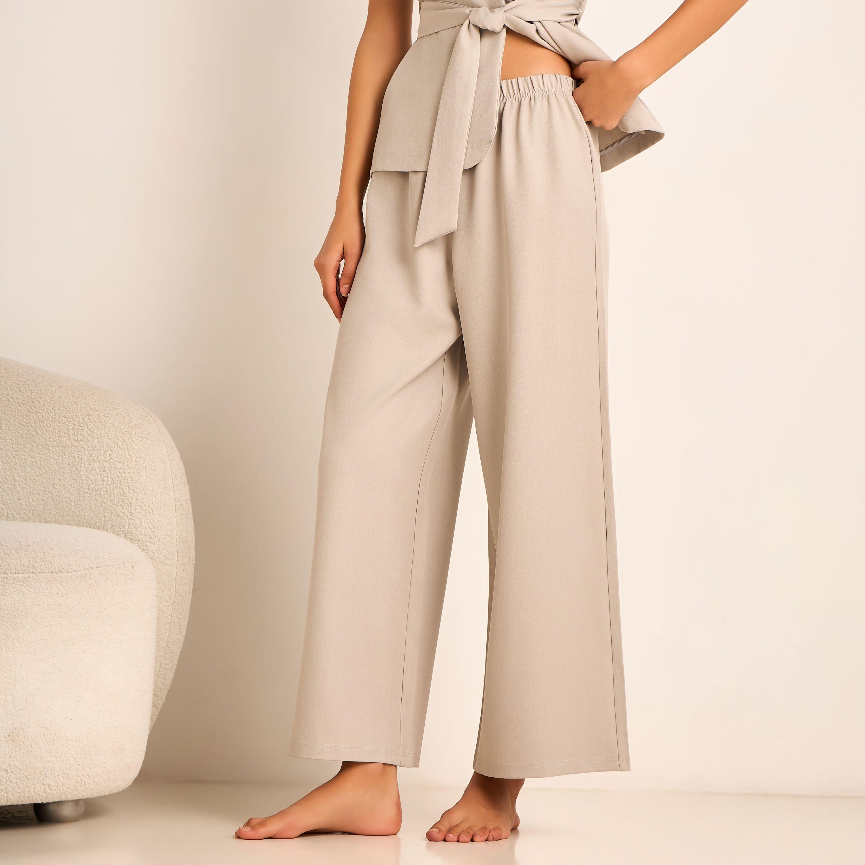 Coord Set with Wrap Top & Wide Leg Bottom-women-clothing-coordsets-image-5