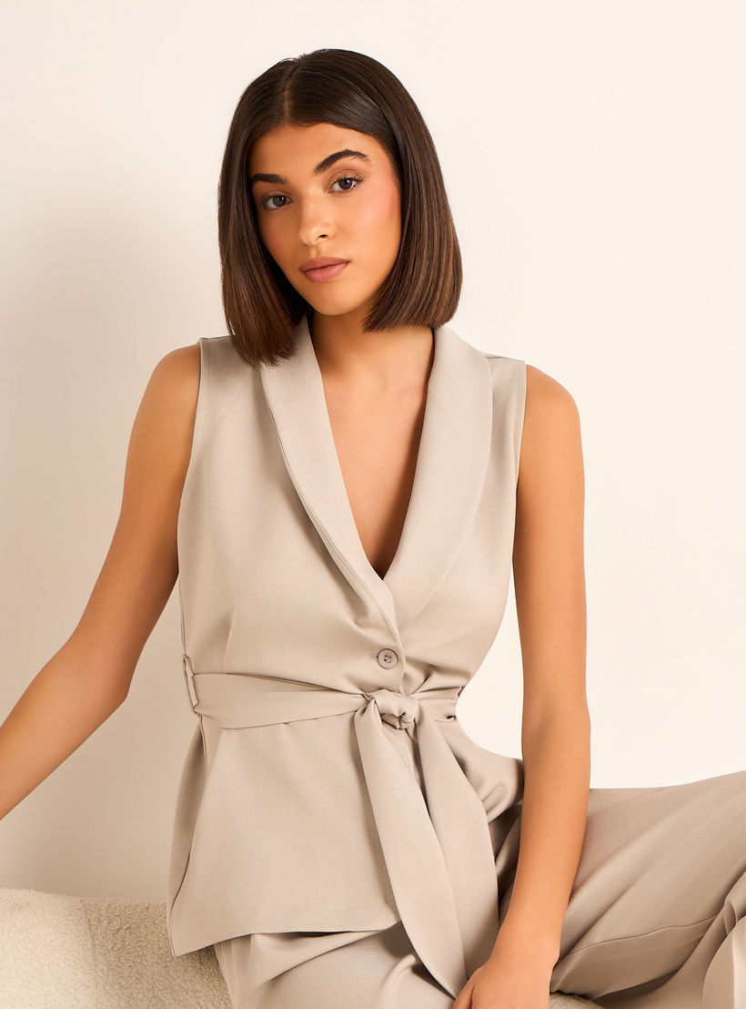 طقم منسق بلوزة ملفوفة وبنطلون واسع الساق-women-clothing-coordsets-image-7