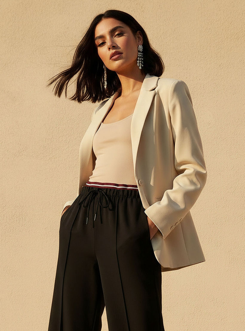 Regular Fit Twill Blazer with Button Closure-women-clothing-coatsandjackets-blazers-image-1