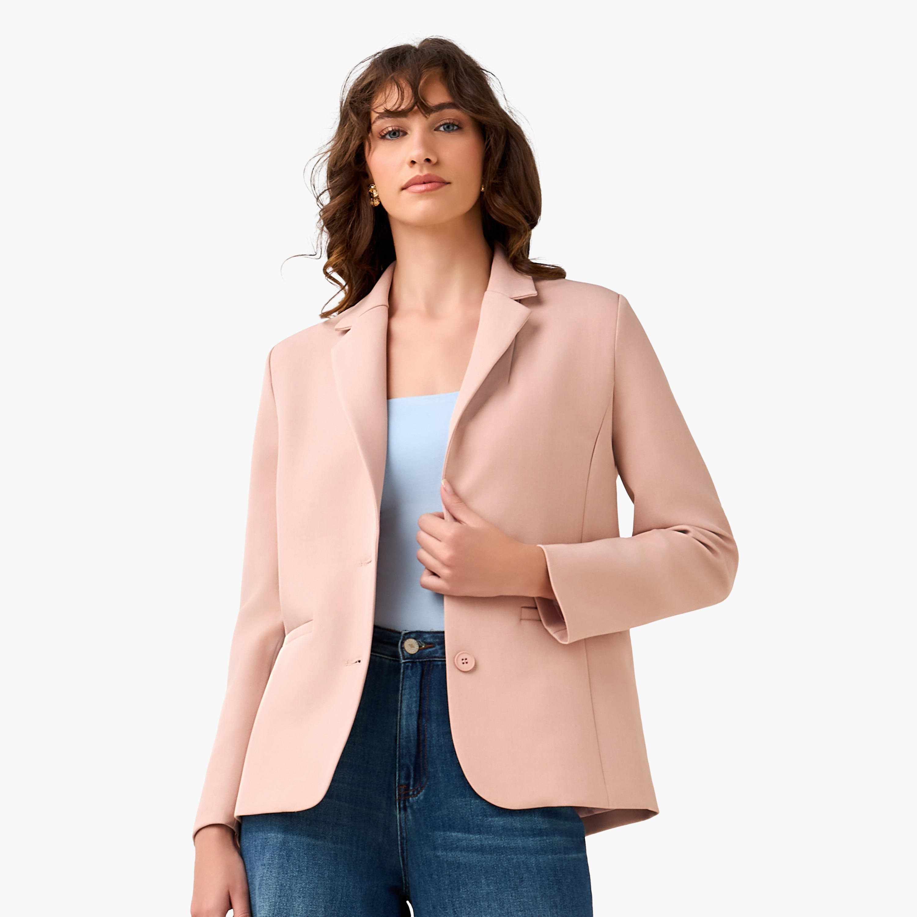 بليزر تويل بقصّة عادية وأزرار إغلاق-women-clothing-coatsandjackets-blazers-image-3