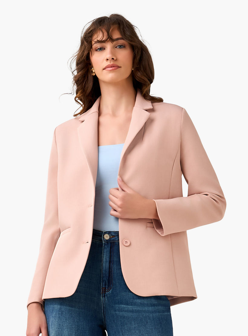 بليزر تويل بقصّة عادية وأزرار إغلاق-women-clothing-coatsandjackets-blazers-image-3