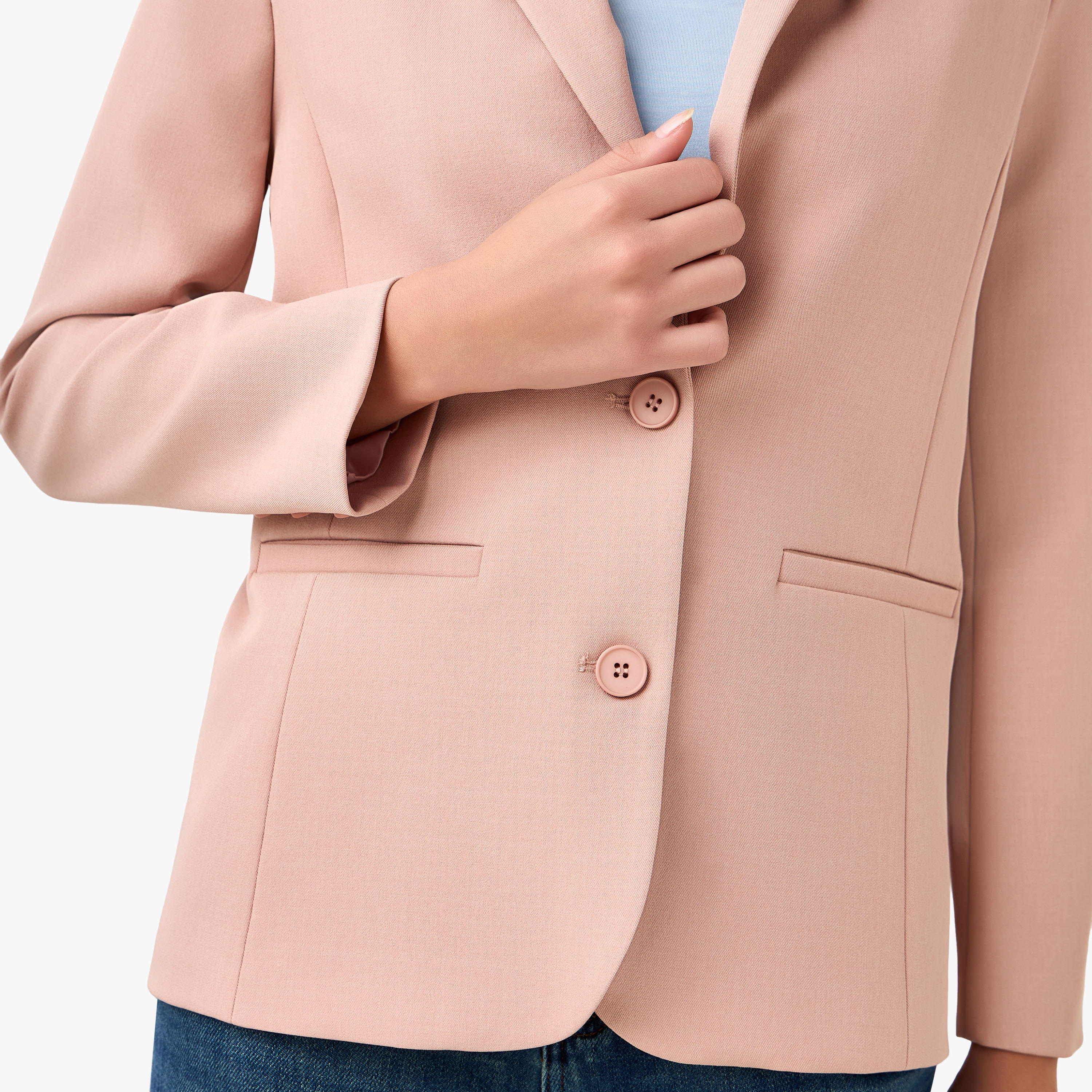 Regular Fit Twill Blazer with Button Closure-women-clothing-coatsandjackets-blazers-image-5