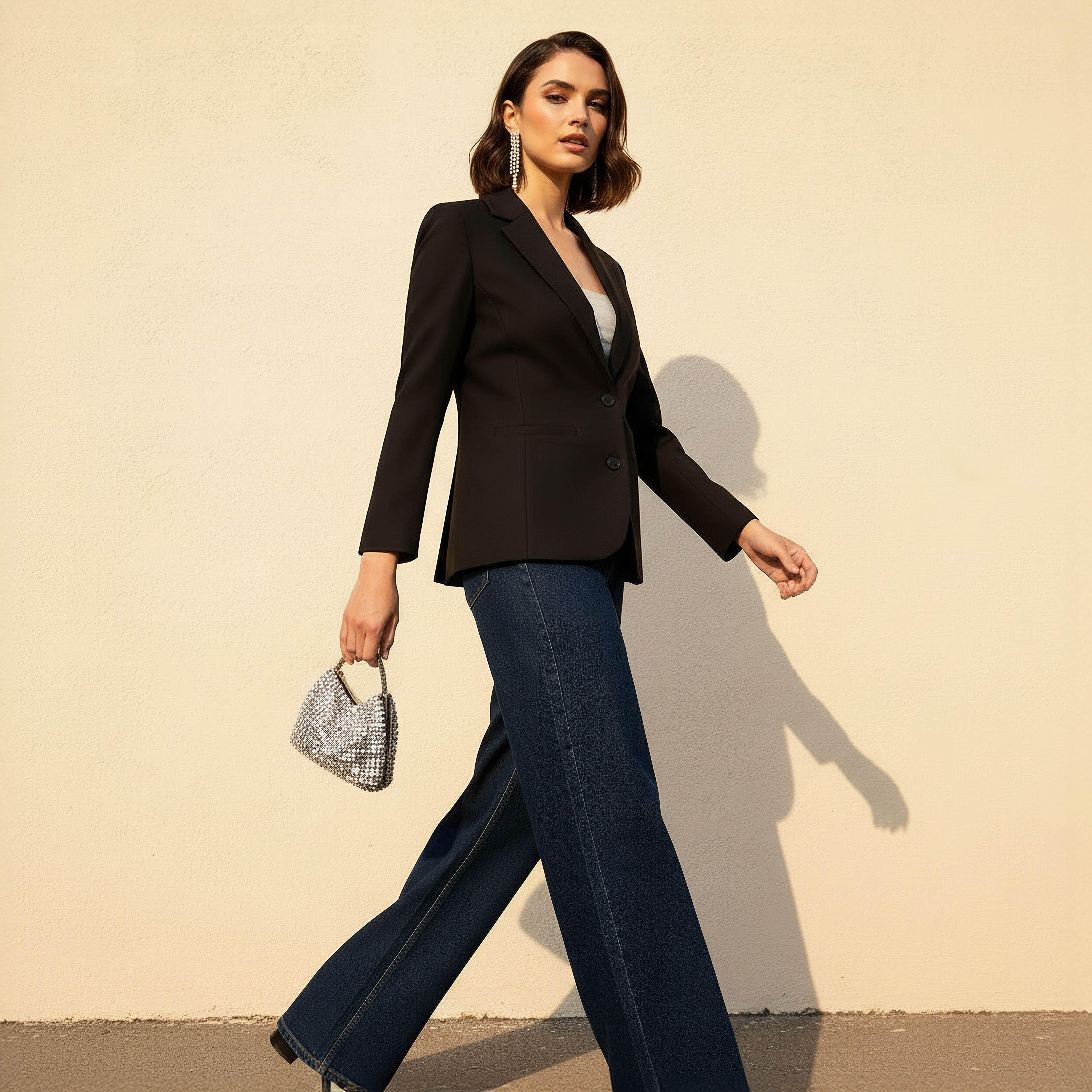 Regular Fit Twill Blazer with Button Closure-women-clothing-coatsandjackets-blazers-image-2