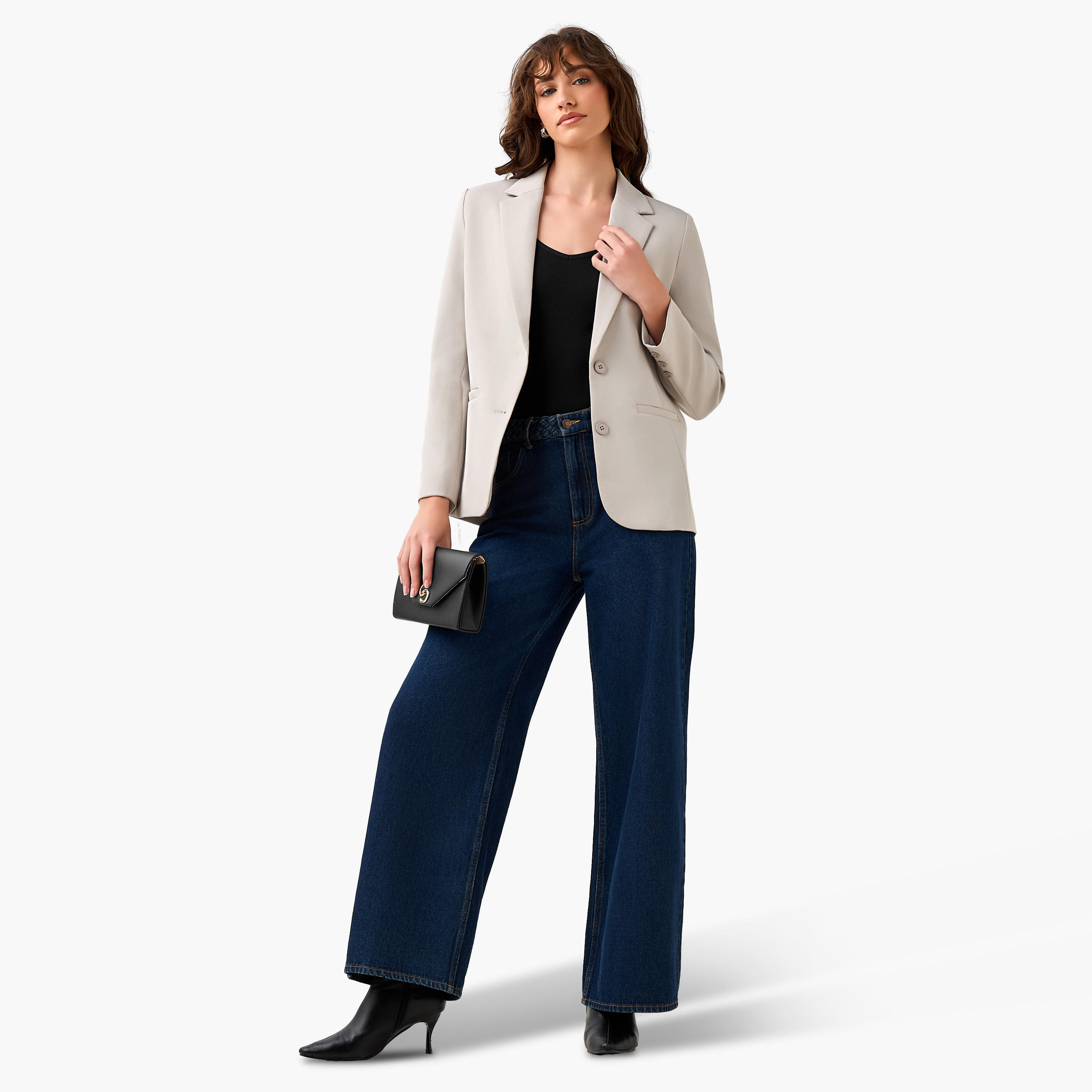 بليزر تويل بقصّة عادية وأزرار إغلاق-women-clothing-coatsandjackets-blazers-image-3