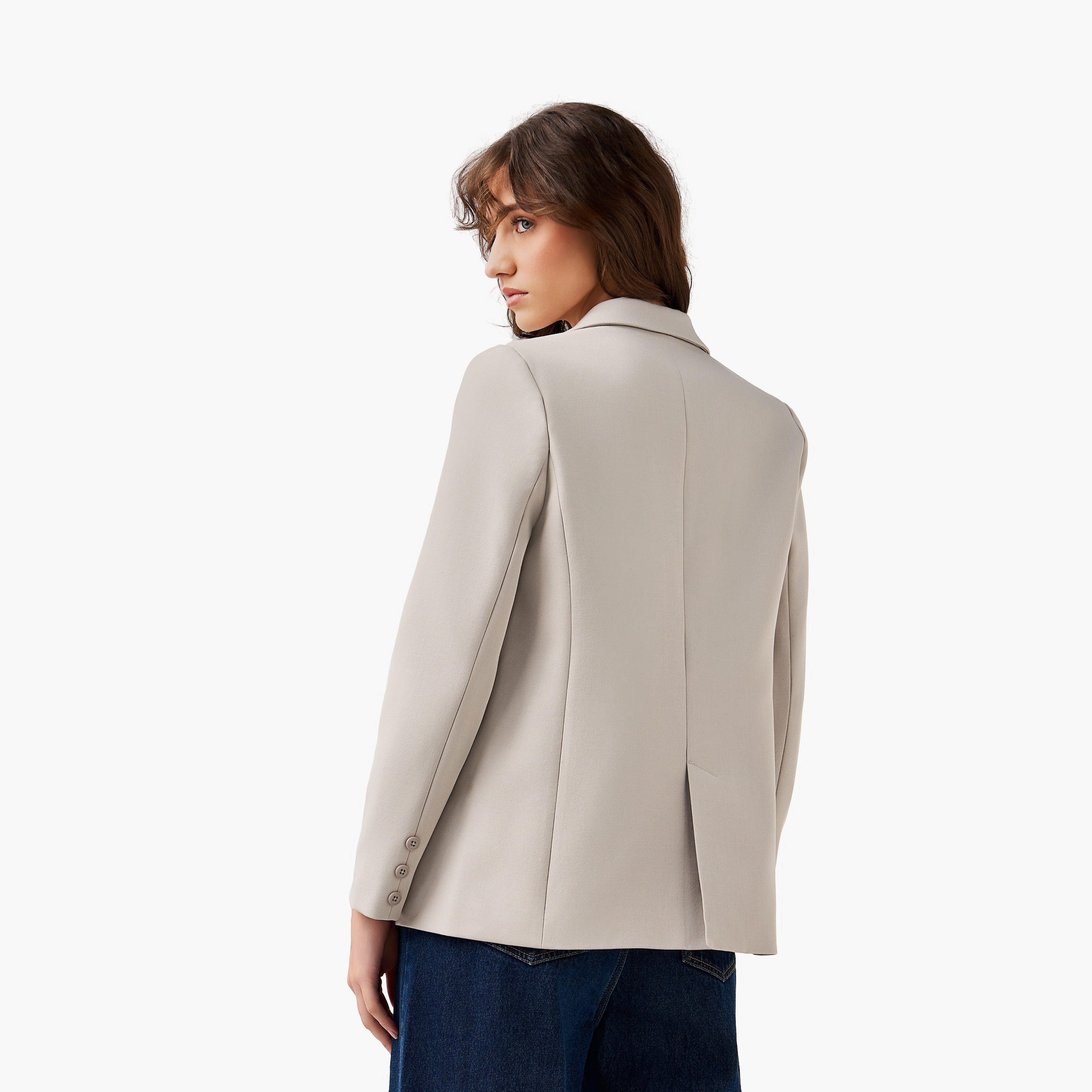 بليزر تويل بقصّة عادية وأزرار إغلاق-women-clothing-coatsandjackets-blazers-image-3