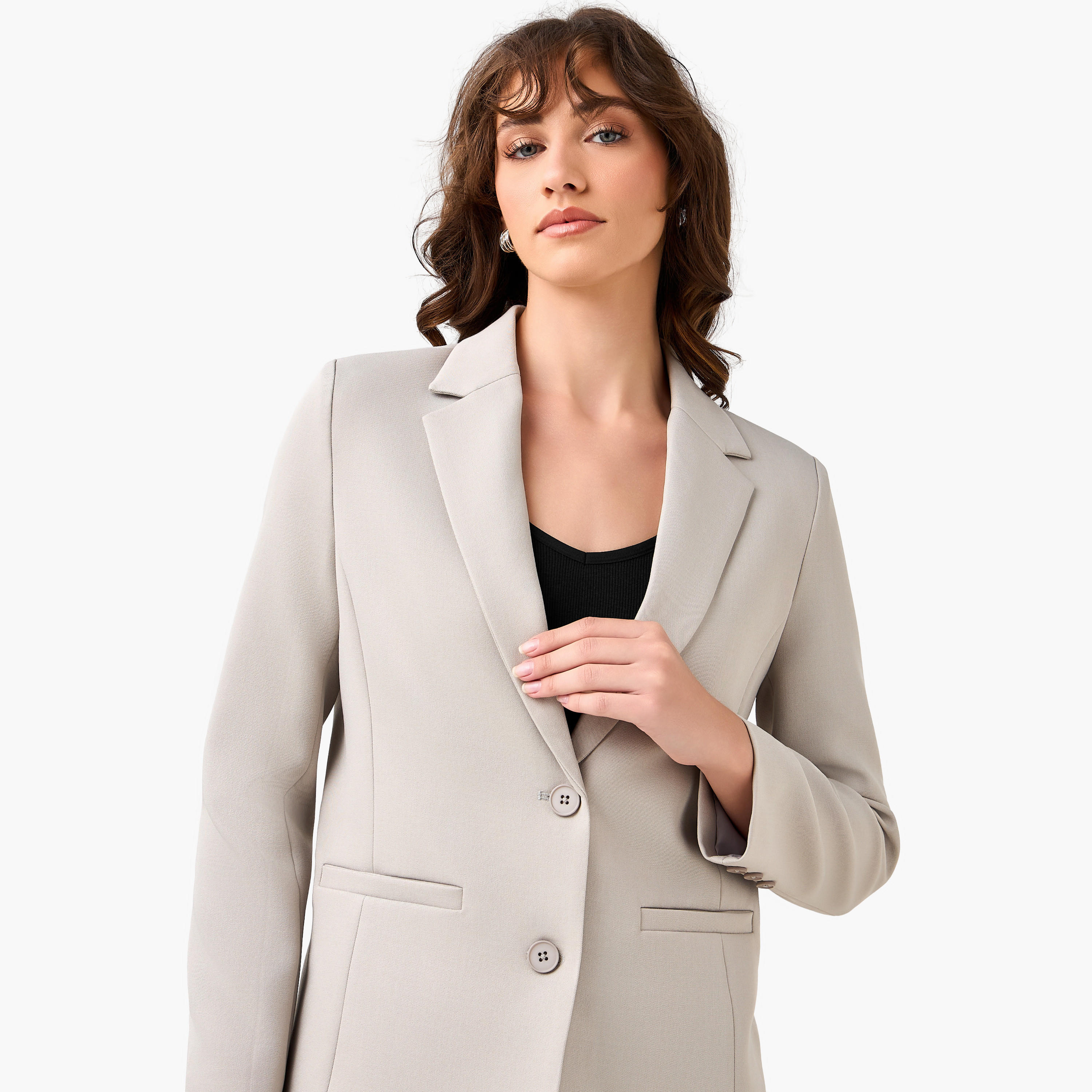 بليزر تويل بقصّة عادية وأزرار إغلاق-women-clothing-coatsandjackets-blazers-image-6