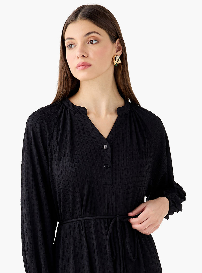 فستان ماكسي بارز الملمس برباط للنساء-women-clothing-dresses-image-5