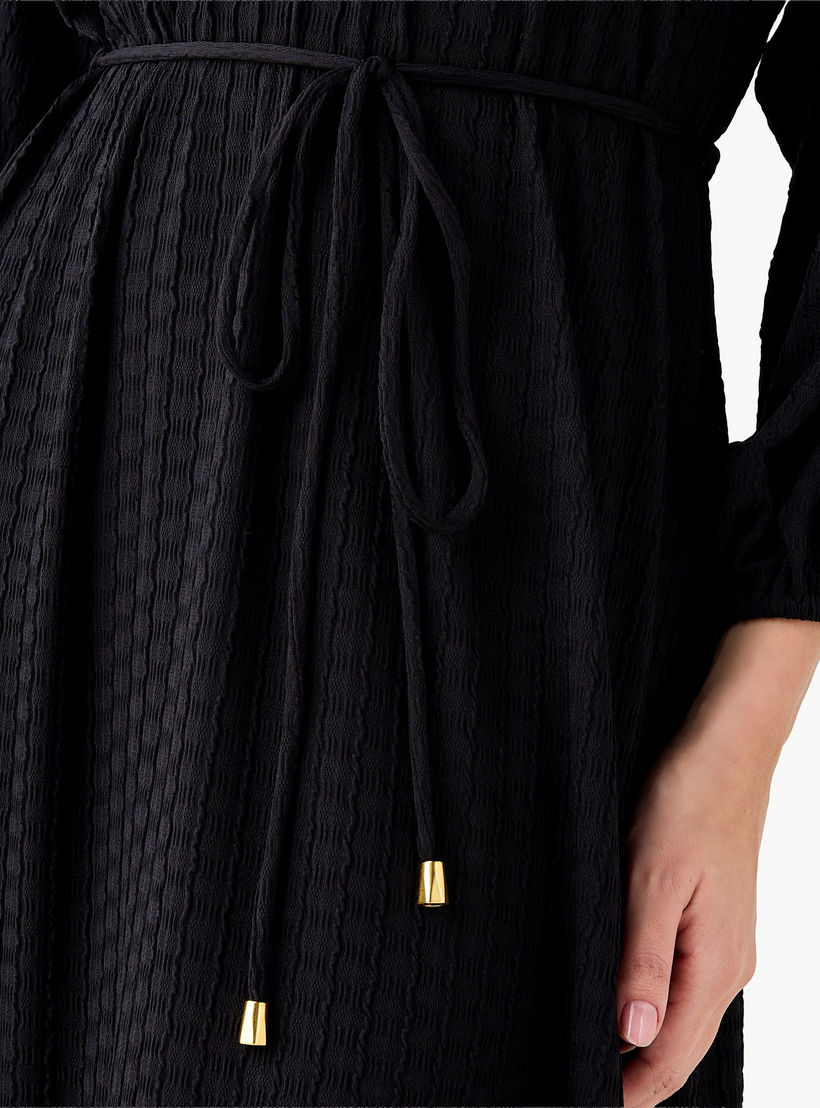 فستان ماكسي بارز الملمس برباط للنساء-women-clothing-dresses-image-7
