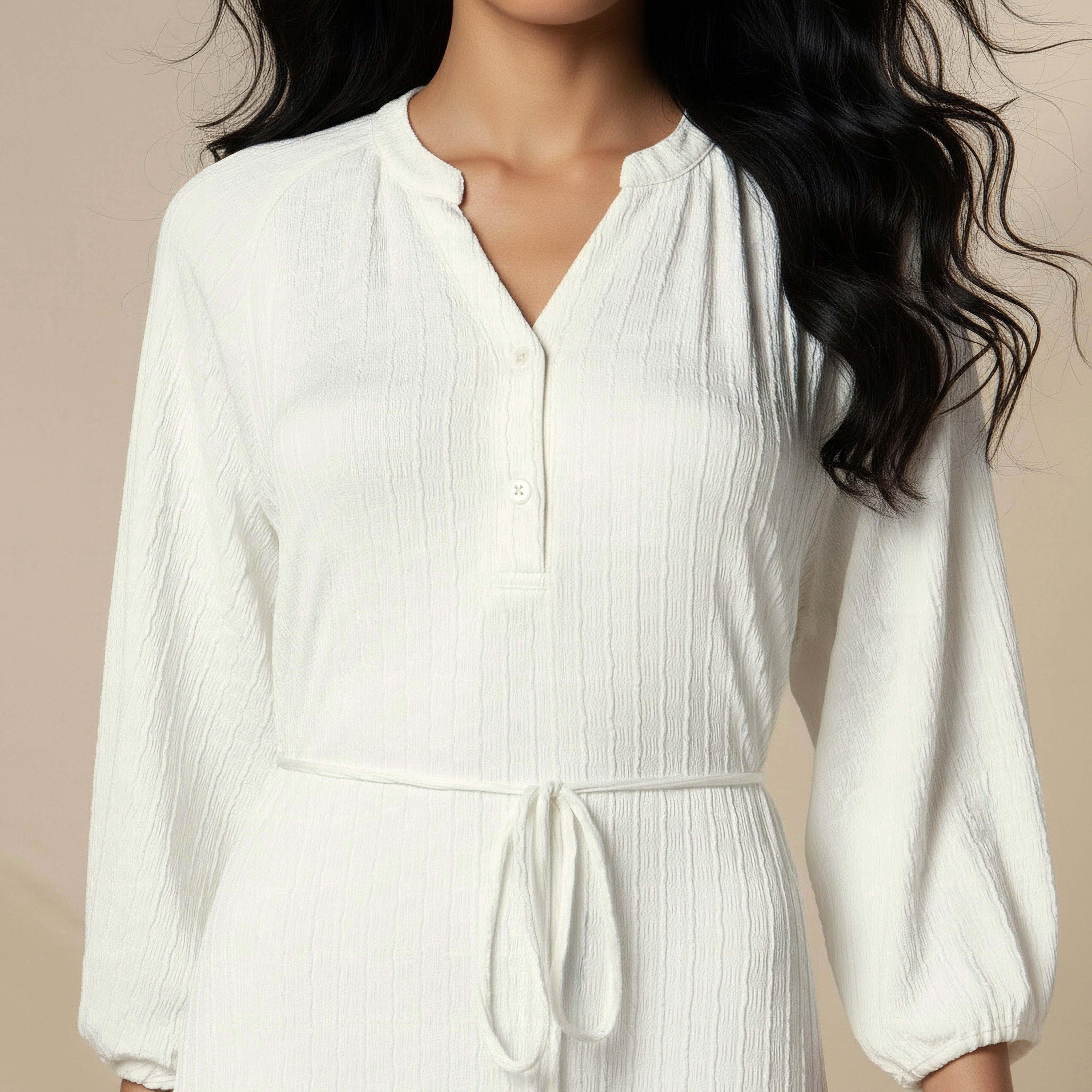 Textured Maxi Women Dress with Tie-Up Detail-women-clothing-dresses-image-4