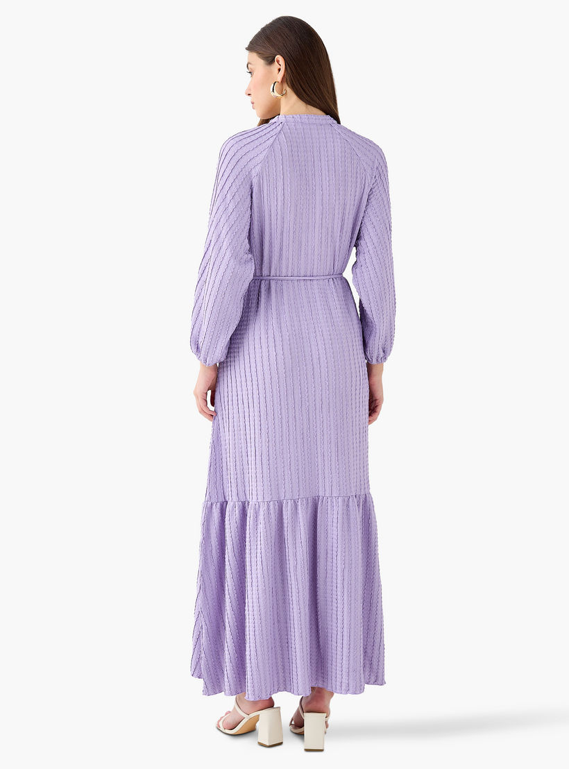 Textured Maxi Women Dress with Tie-Up Detail-women-clothing-dresses-image-6