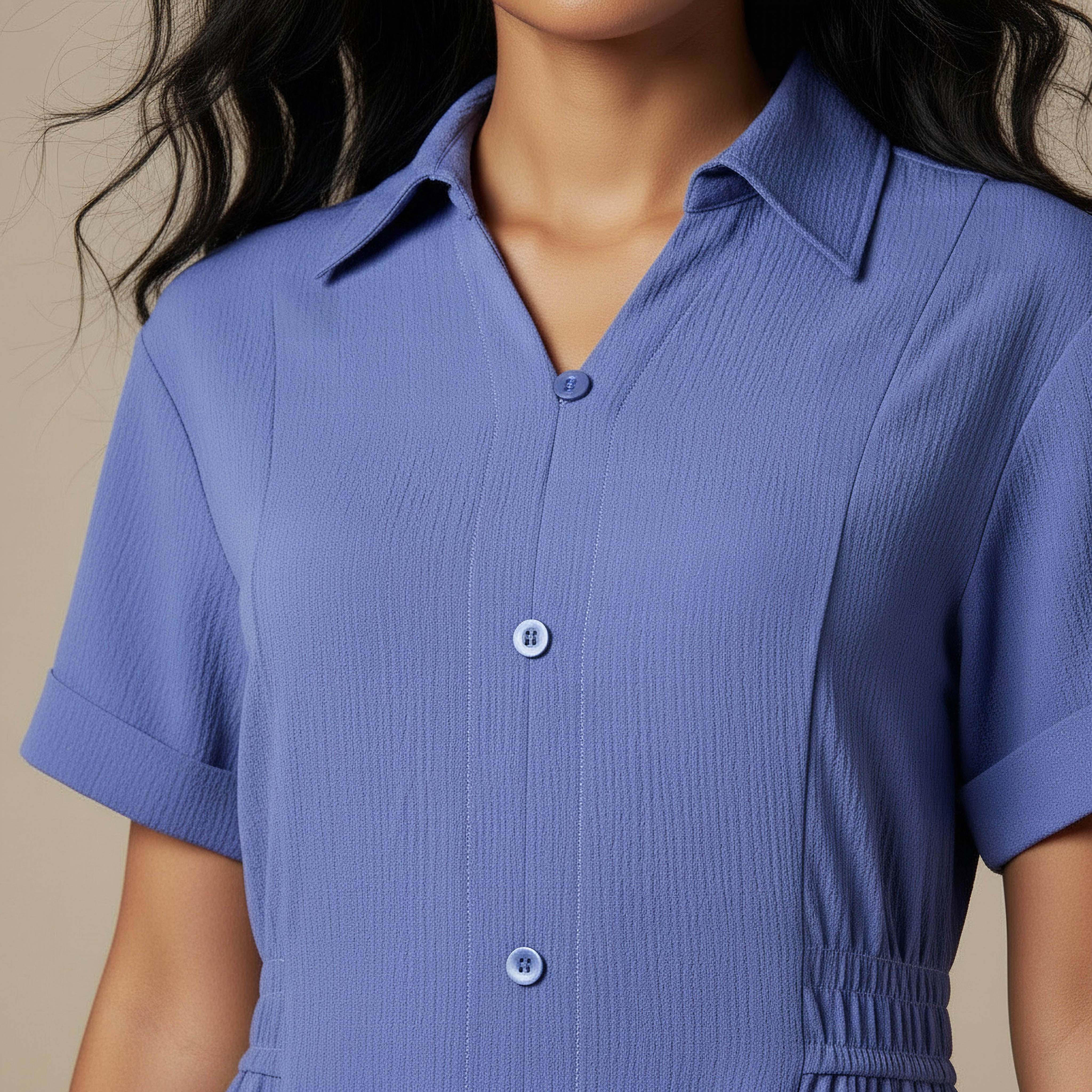 Shirt Style Midi Dress with Front Slit-women-clothing-dresses-image-4