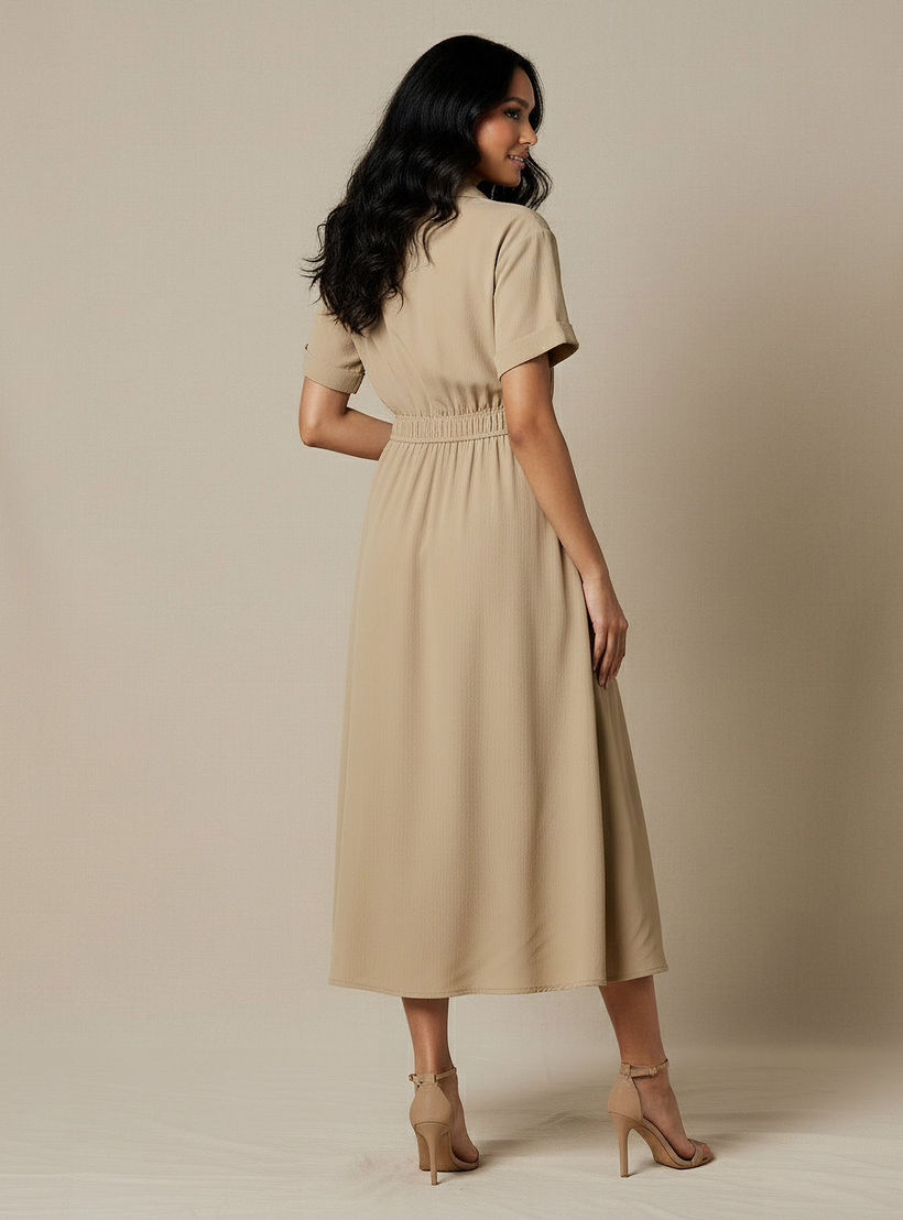 Shirt Style Midi Dress with Front Slit-PROMO_SP_AE_2FOR169_110625-image-3