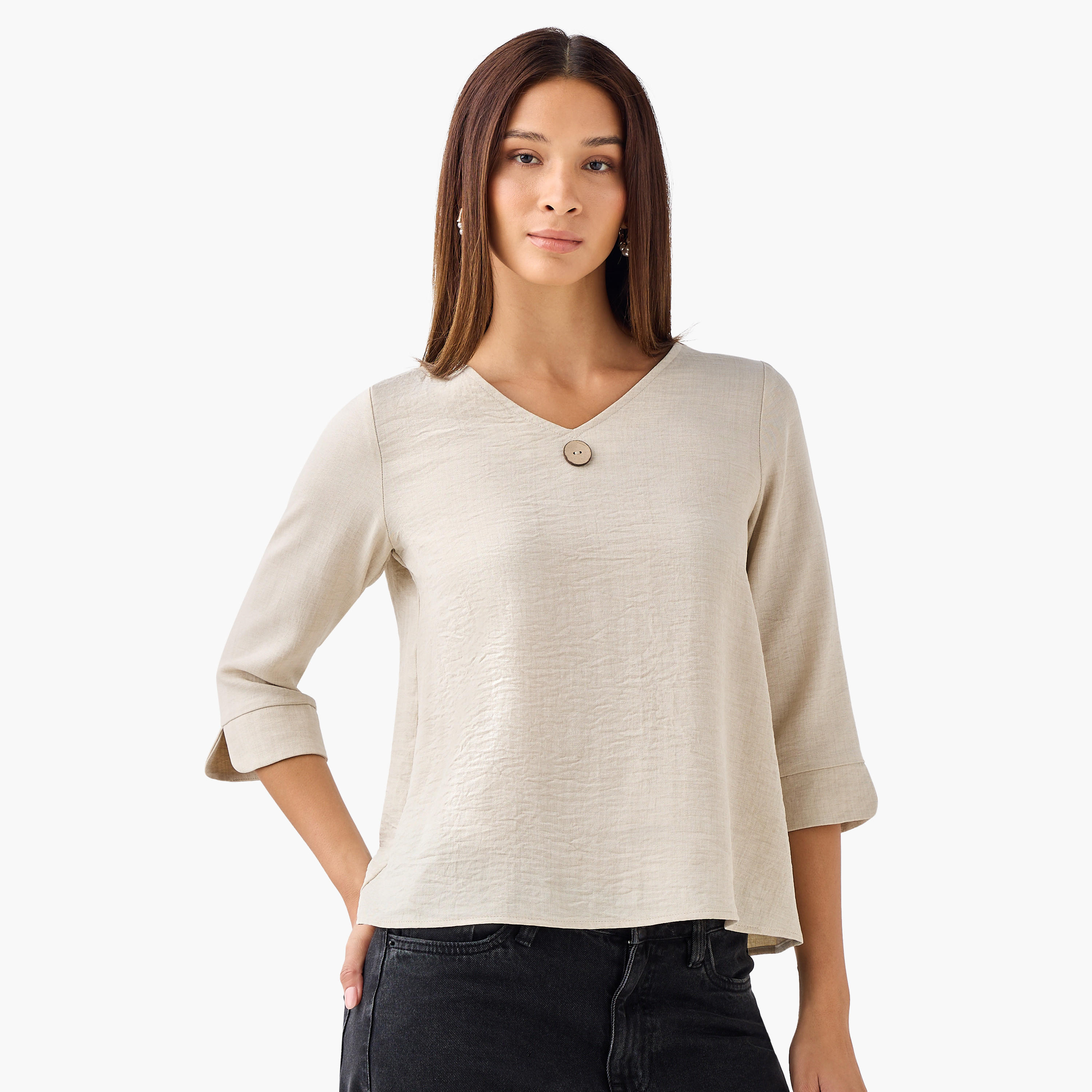 Single Front Button V-neck Top-PROMO_SP_AE_59_BUNDLE_2_FOR_119_122624-image-1