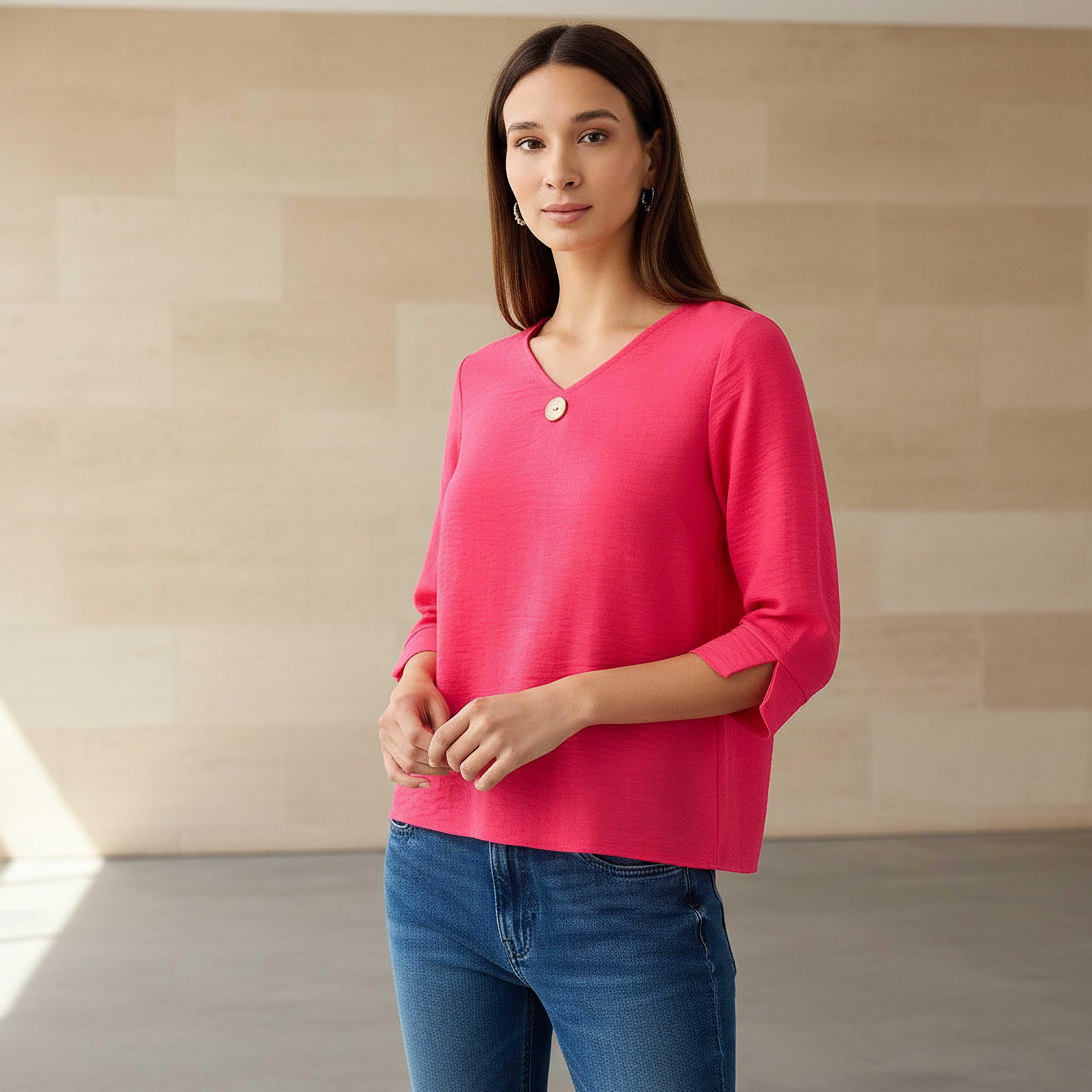 Single Front Button V-neck Top-PROMO_SP_AE_59_BUNDLE_2_FOR_119_122624-image-1
