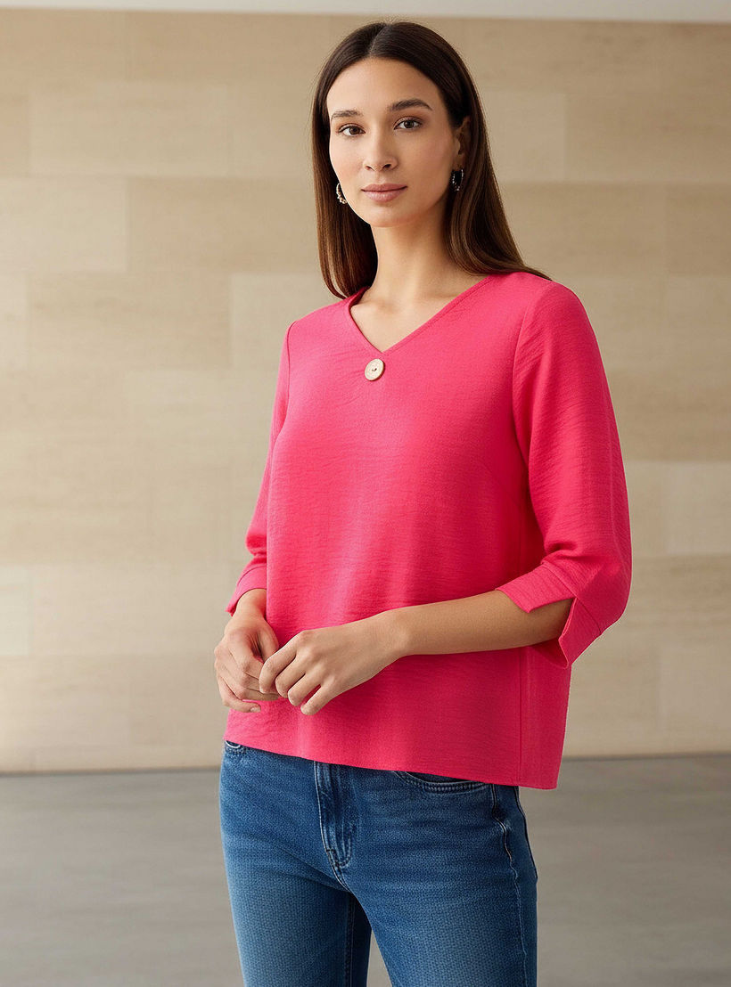 Single Front Button V-neck Top-PROMO_SP_AE_59_BUNDLE_2_FOR_119_122624-image-1