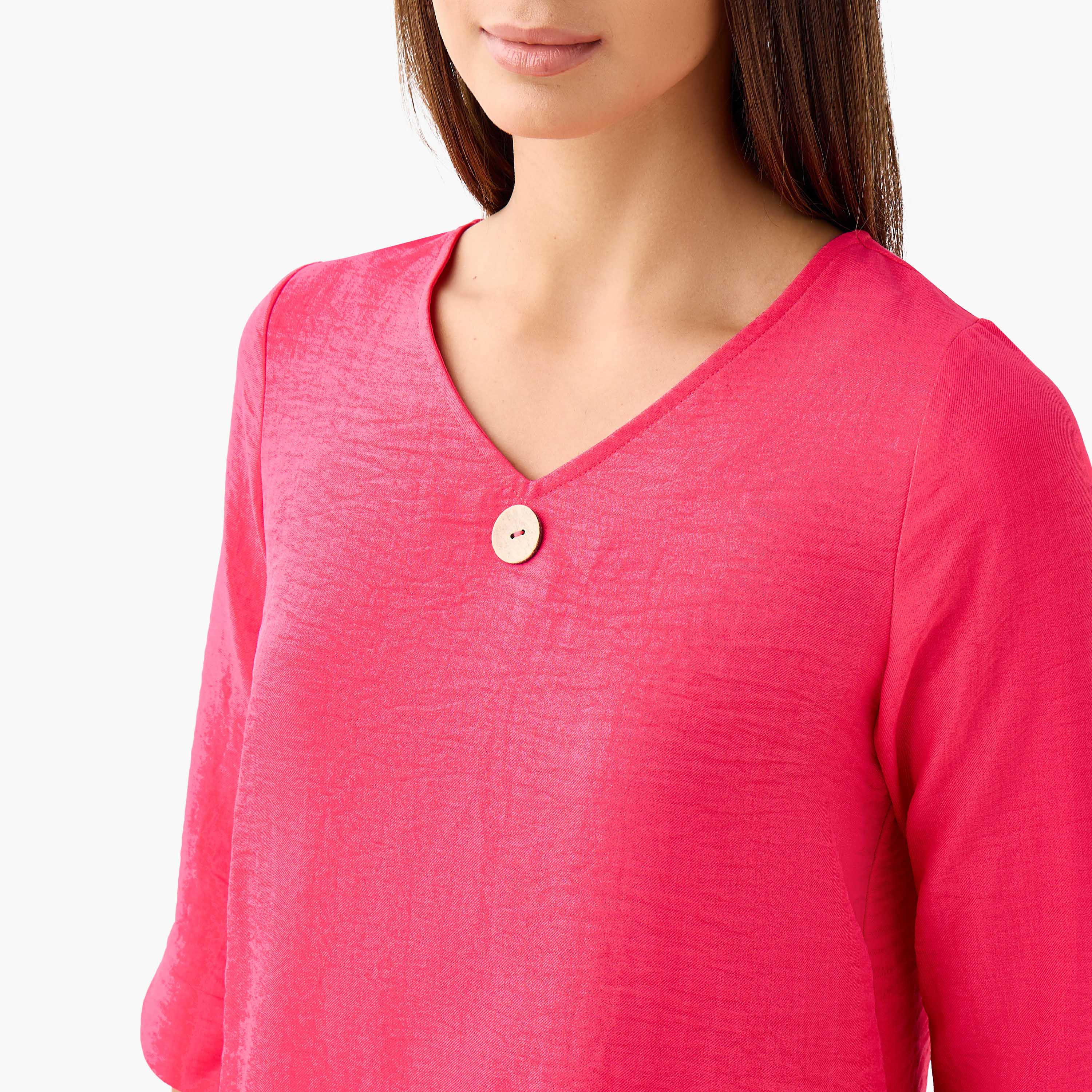 Single Front Button V-neck Top-PROMO_SP_AE_59_BUNDLE_2_FOR_119_122624-image-4