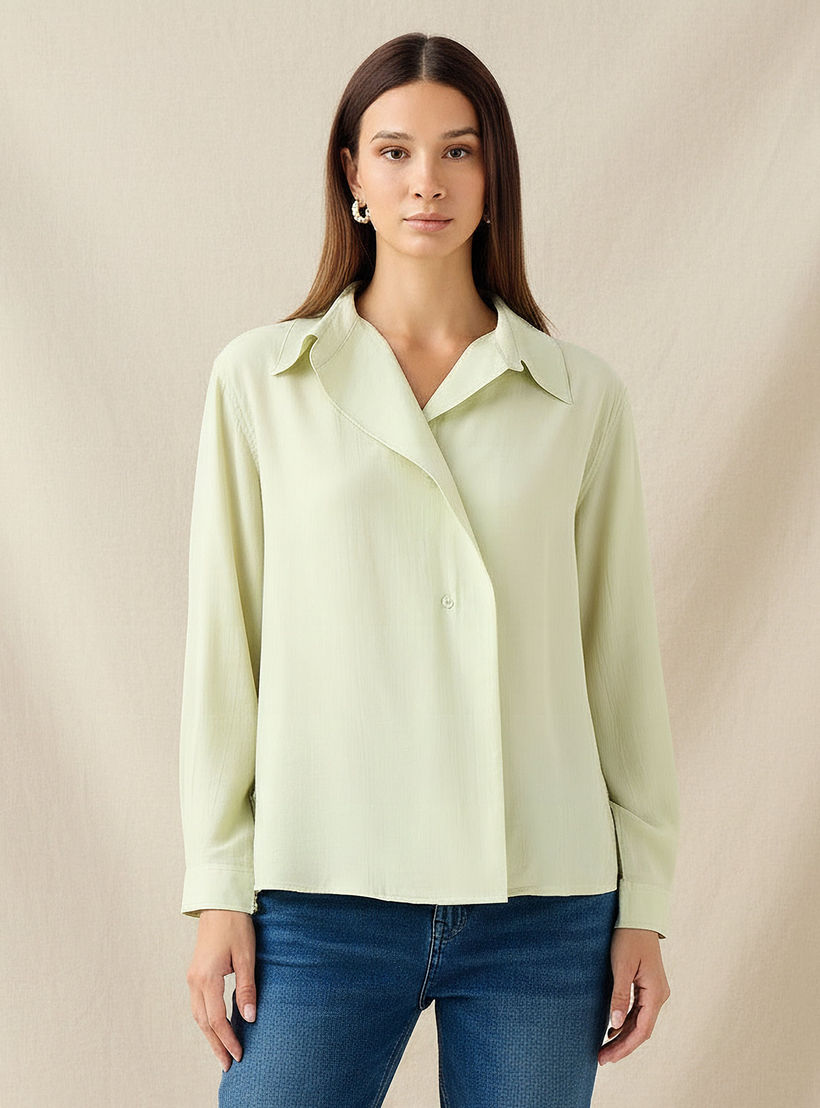 Relaxed Fit Viscose Top with Button Detail-women-clothing-shirtsandblouses-shirts-image-1