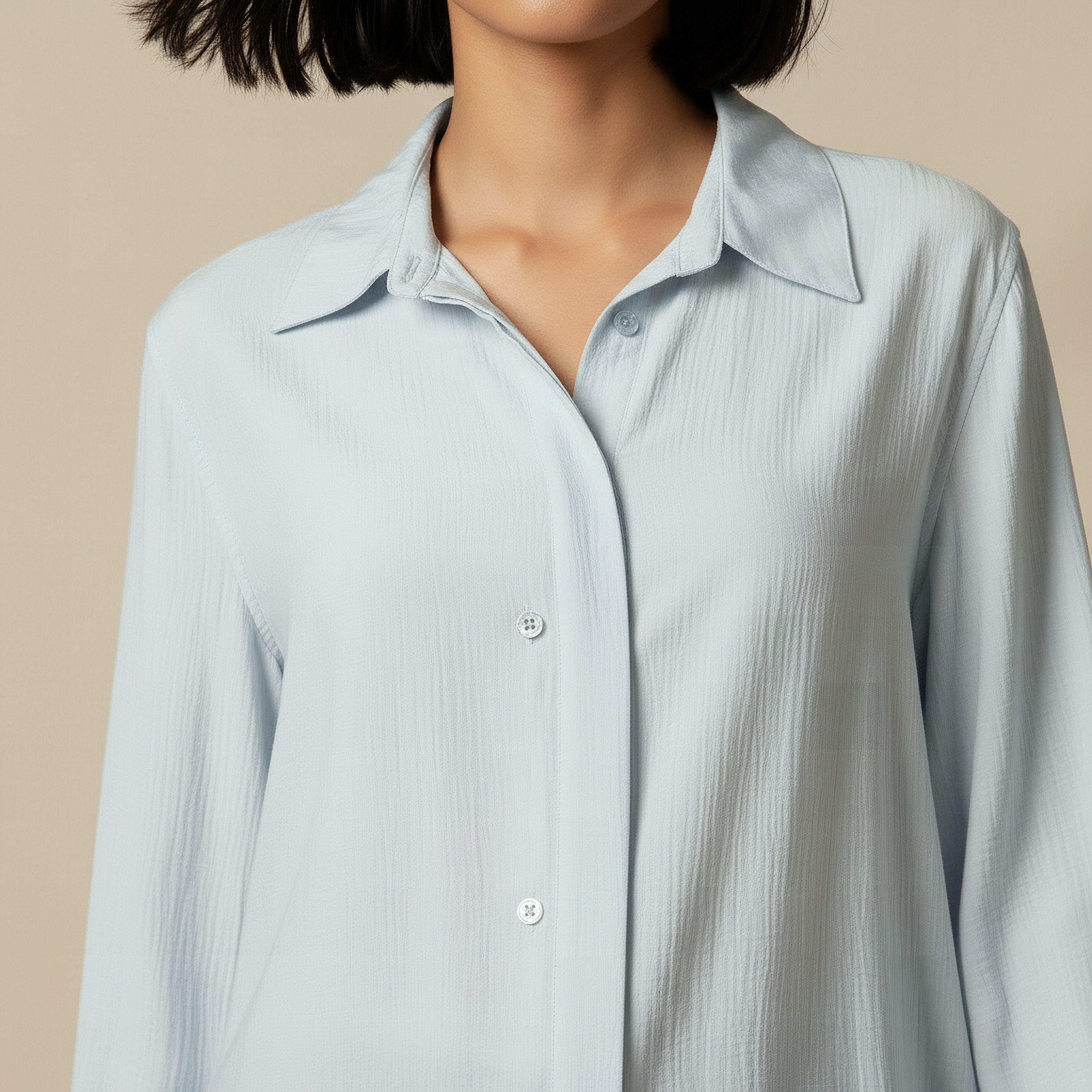 بلوزة فيسكوز بقصة عادية وتفاصيل أزرار-women-clothing-shirtsandblouses-shirts-image-3