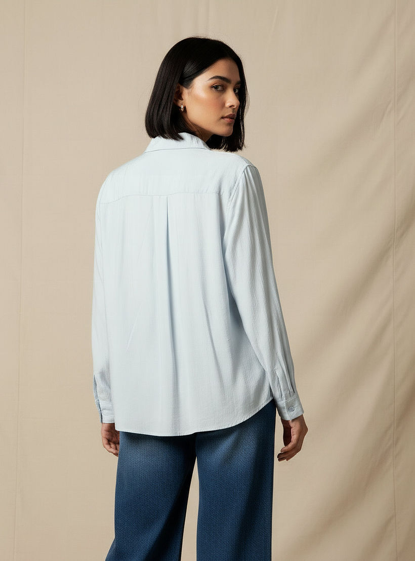 بلوزة فيسكوز بقصة عادية وتفاصيل أزرار-women-clothing-shirtsandblouses-shirts-image-4