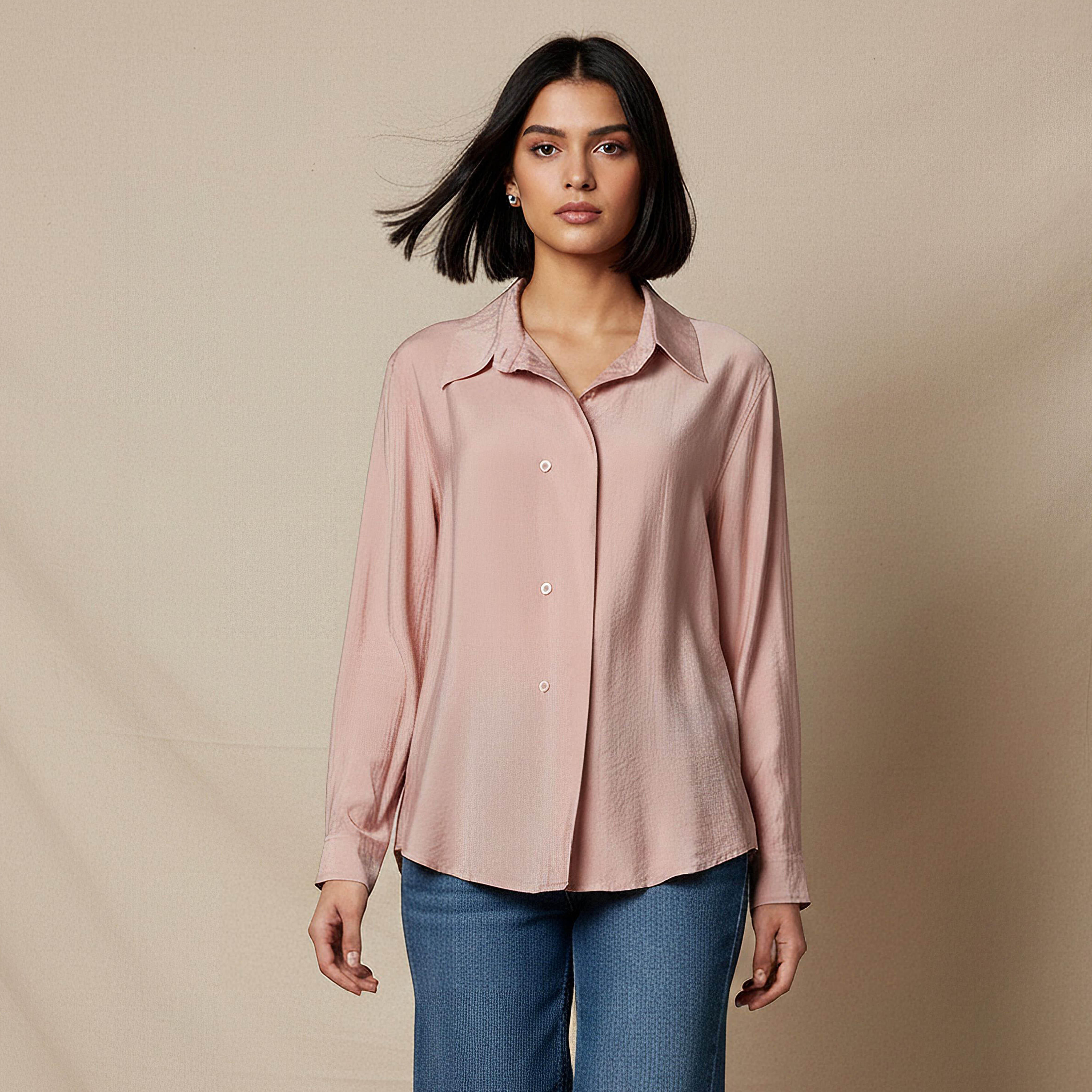 Relaxed Fit Viscose Top with Button Detail-women-clothing-shirtsandblouses-shirts-image-1