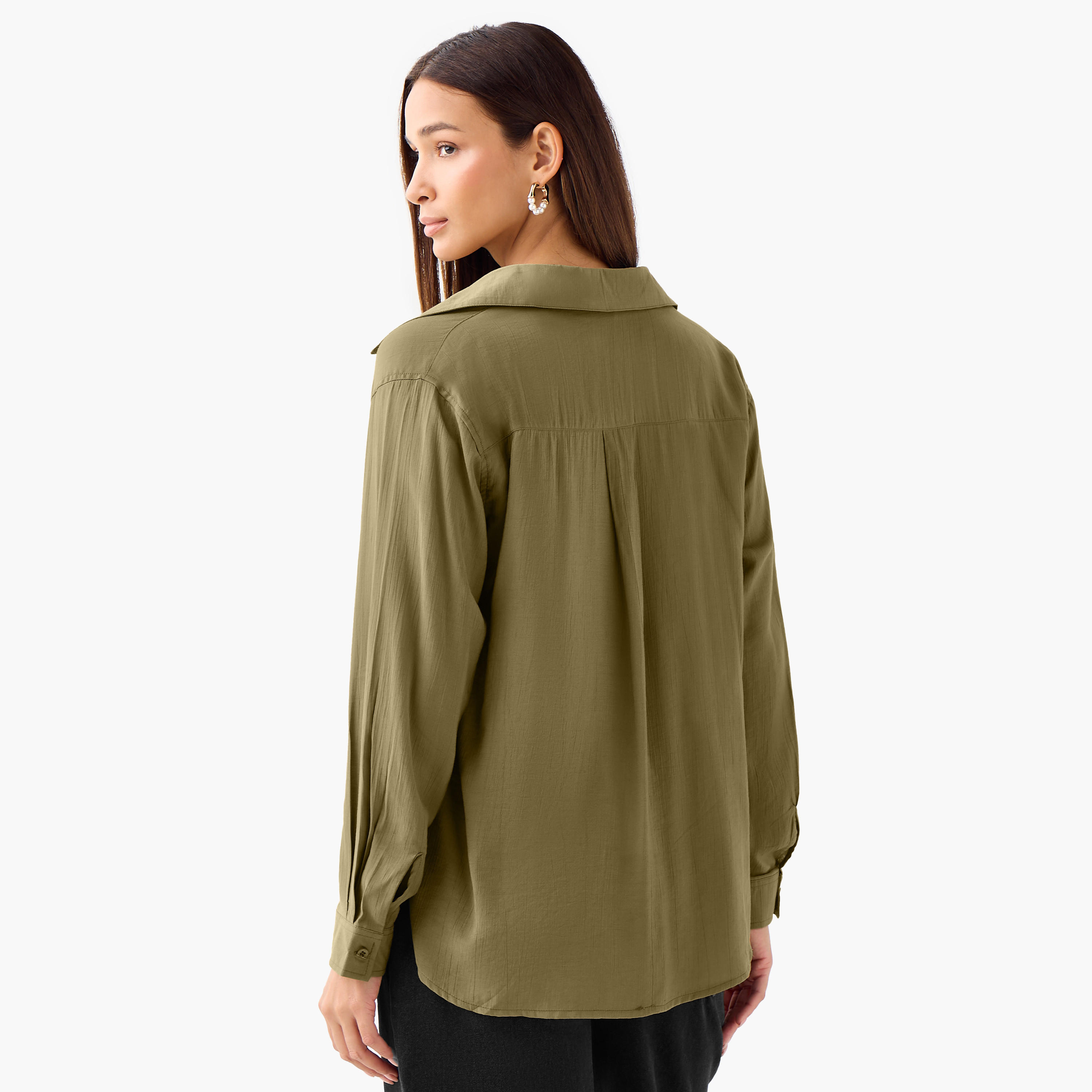 Relaxed Fit Viscose Top with Button Detail-women-clothing-shirtsandblouses-shirts-image-3