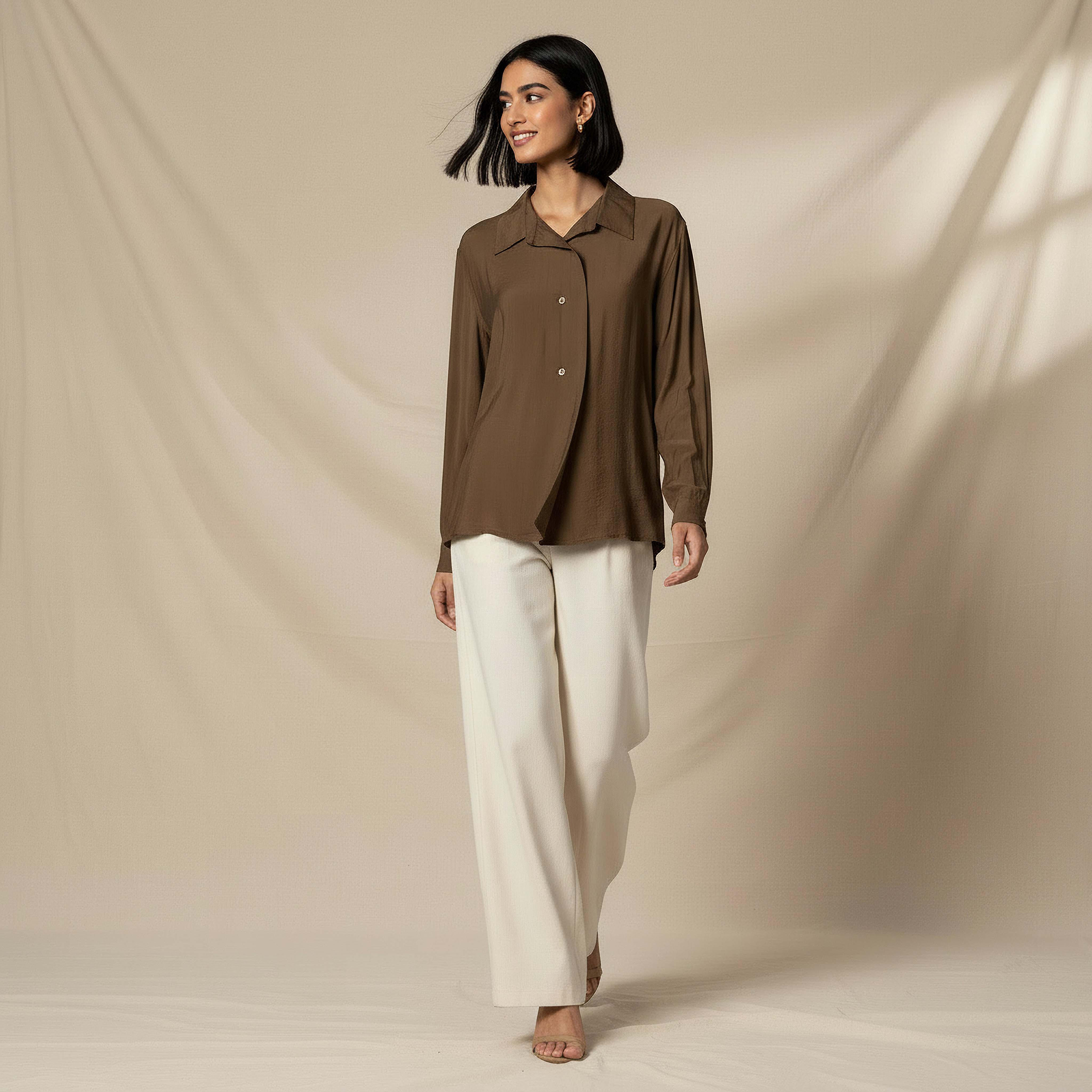 Relaxed Fit Viscose Top with Button Detail-women-clothing-shirtsandblouses-shirts-image-2