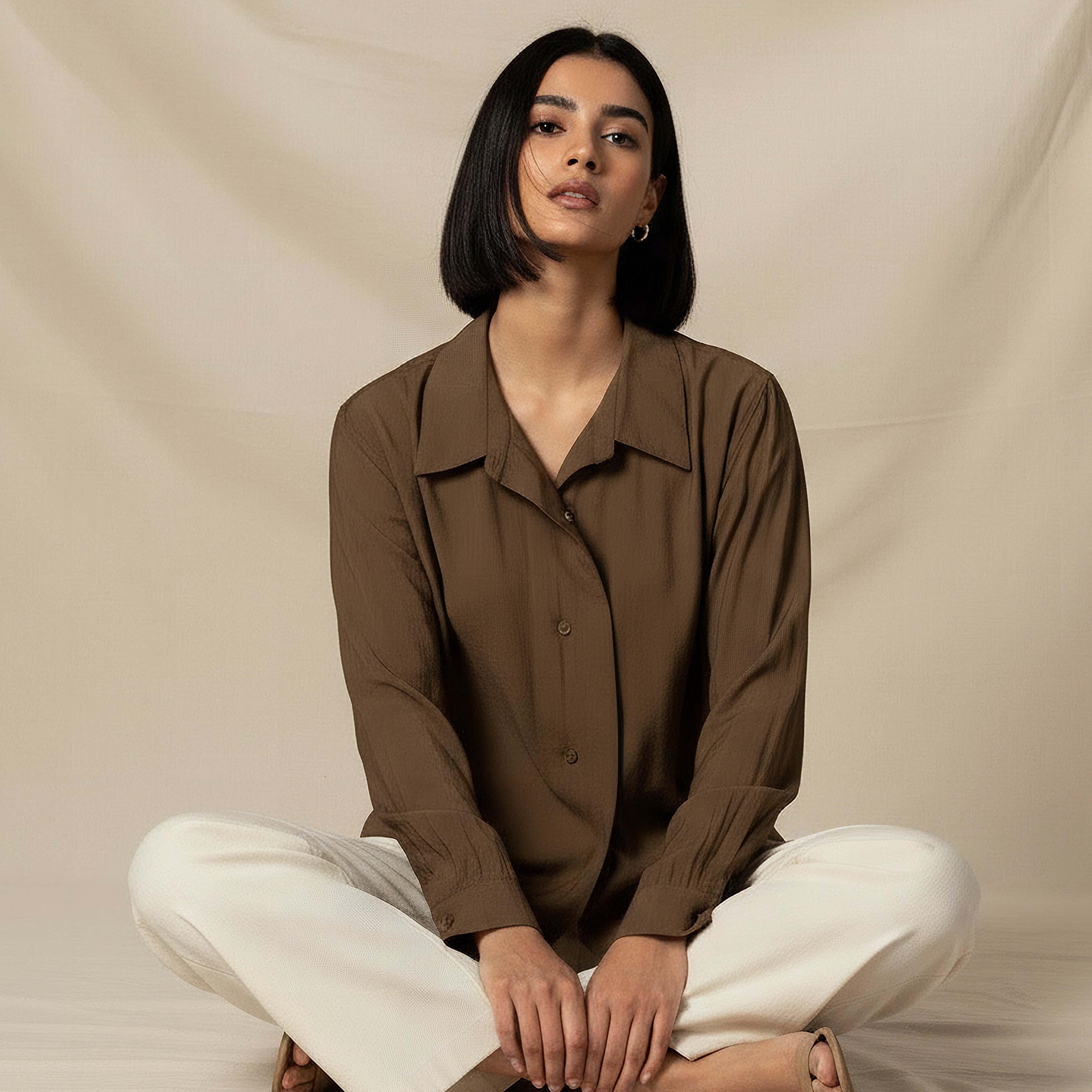 Relaxed Fit Viscose Top with Button Detail-women-clothing-shirtsandblouses-shirts-image-5