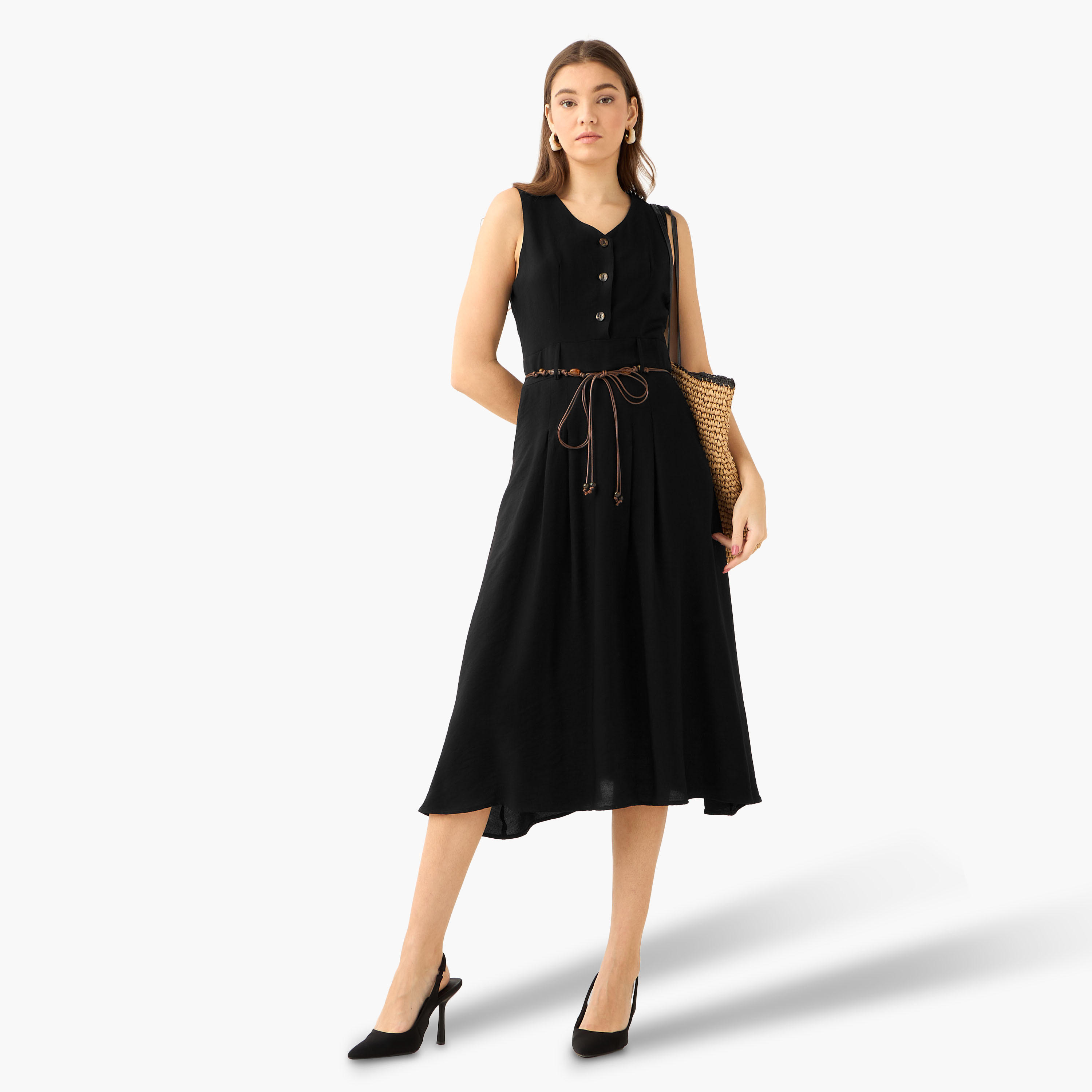 Midi Shirt Dress with Belt-women-clothing-dresses-image-3
