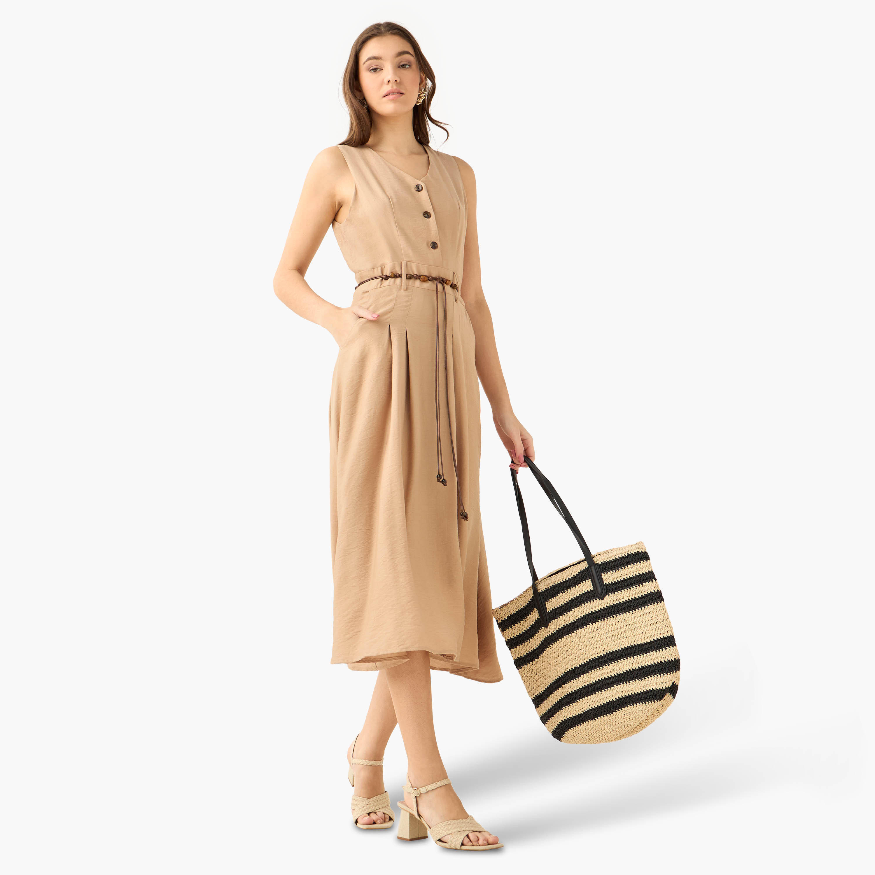 Midi Shirt Dress with Belt-women-clothing-dresses-image-3