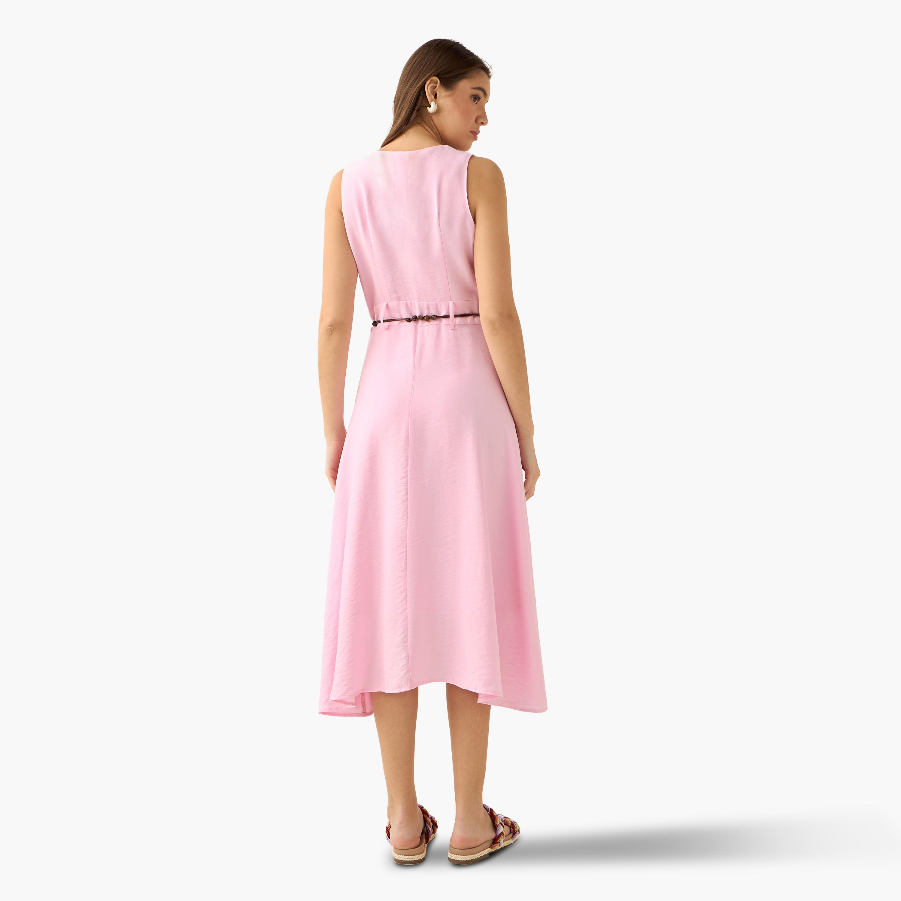 Midi Shirt Dress with Belt-women-clothing-dresses-image-4