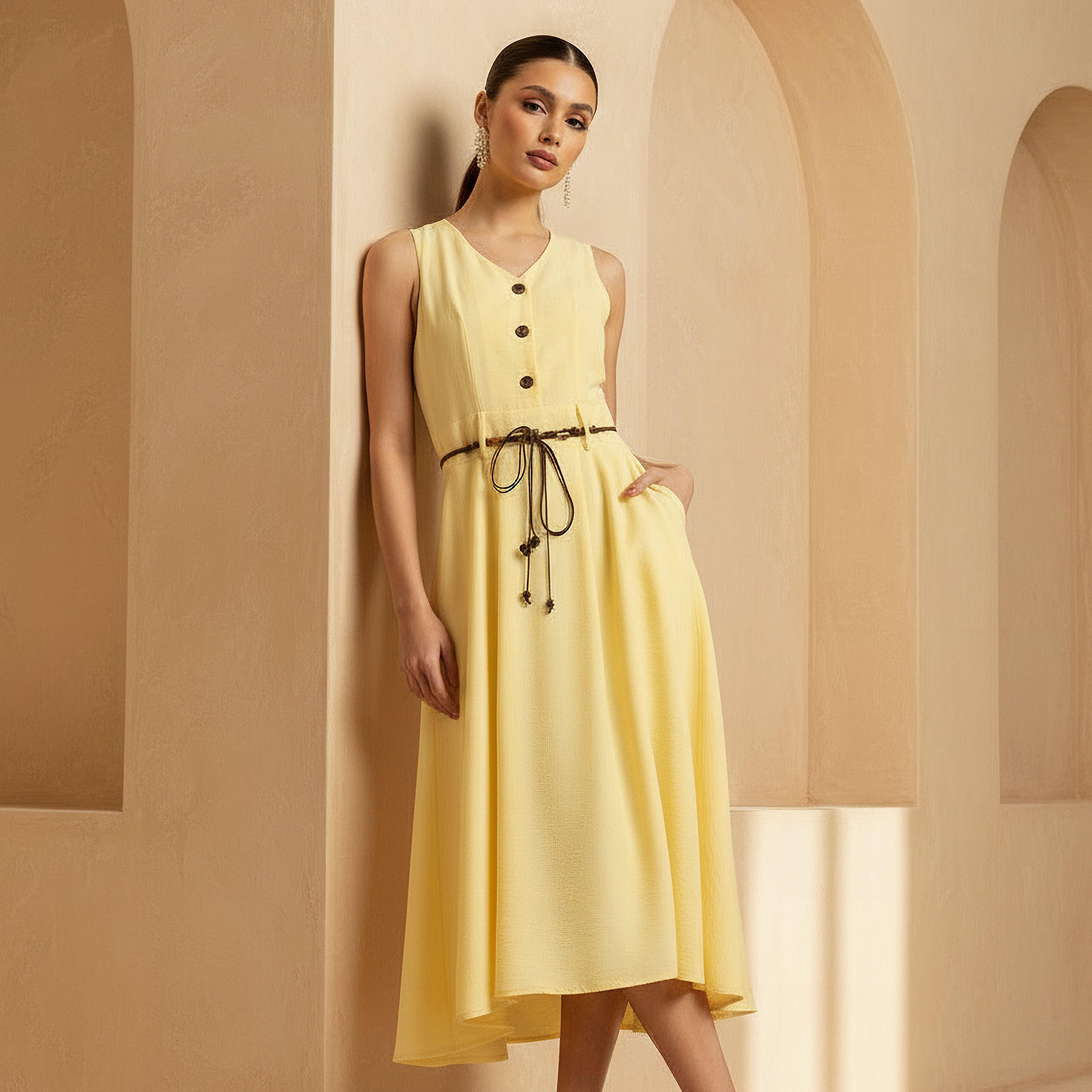 Midi Shirt Dress with Belt-women-clothing-dresses-image-1