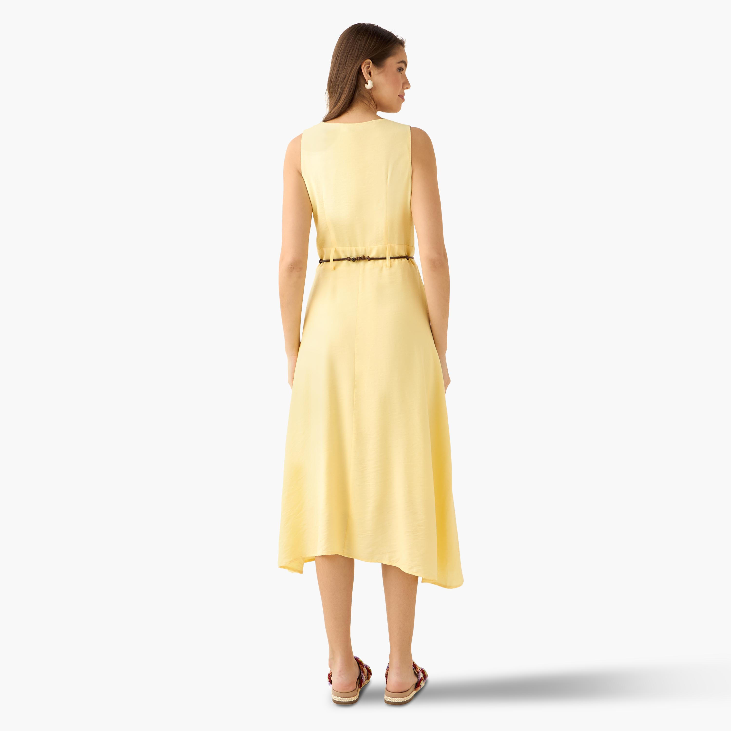 Midi Shirt Dress with Belt-women-clothing-dresses-image-4