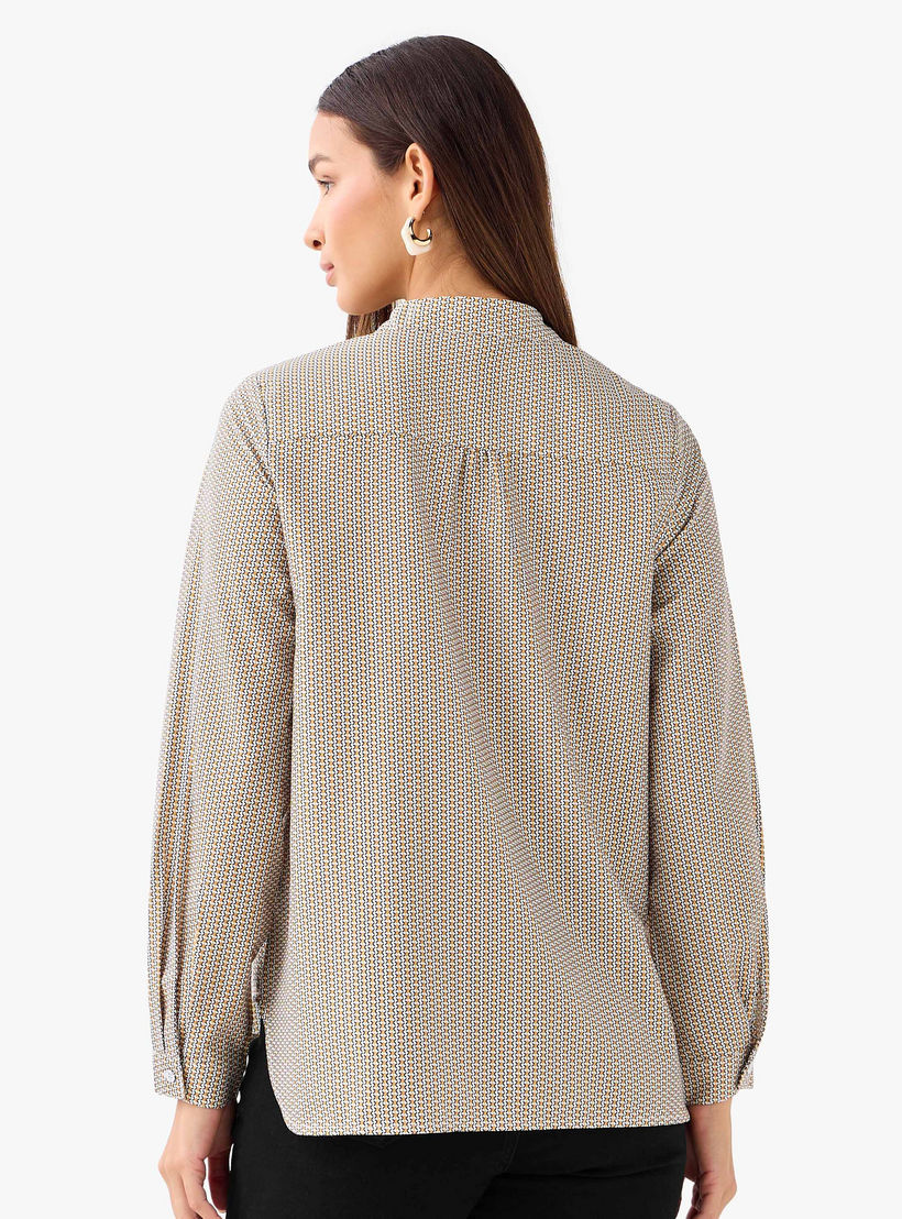 قميص بقصة عادية وياقة ماندارين وطبعات-women-clothing-shirtsandblouses-shirts-image-4