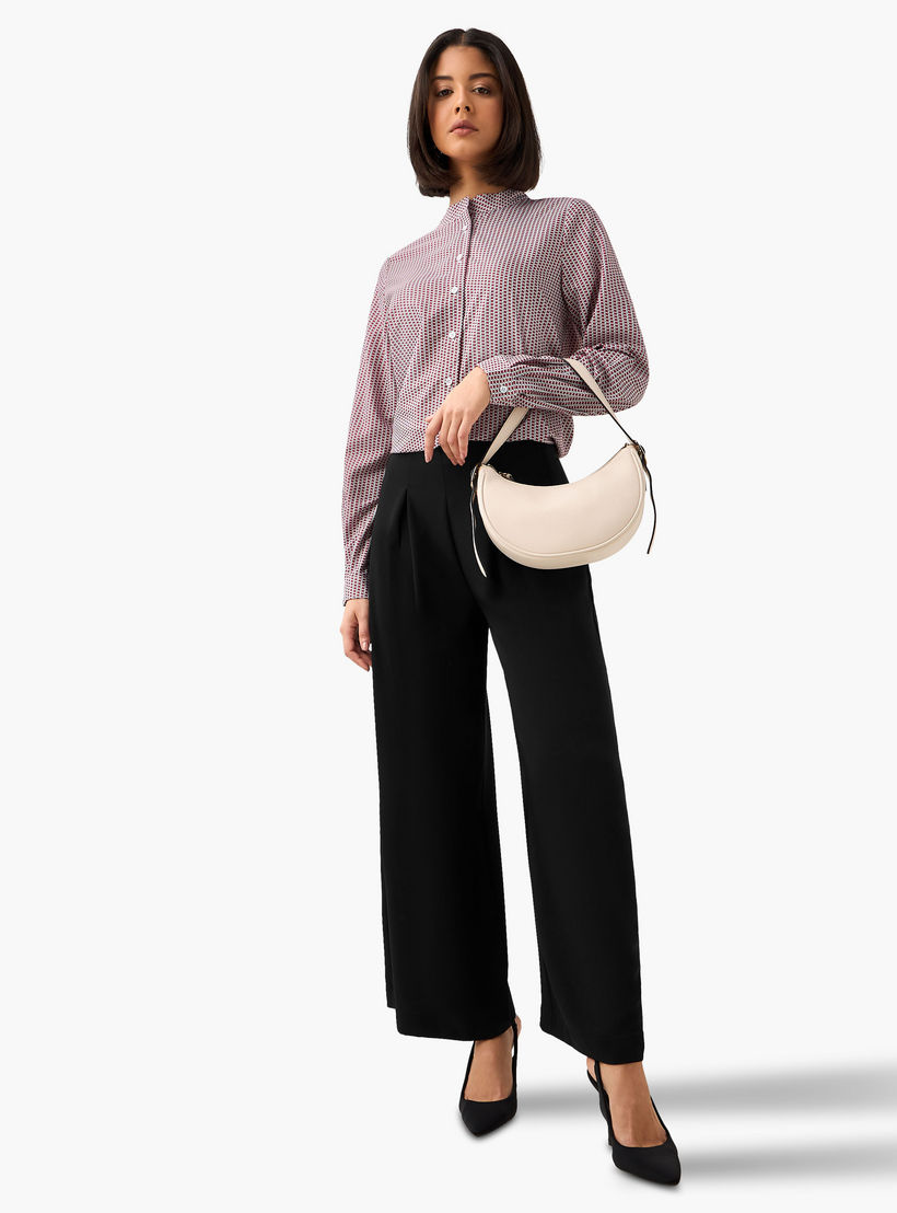 Regular Fit Printed Shirt with Mandarin Collar-women-clothing-shirtsandblouses-shirts-image-3