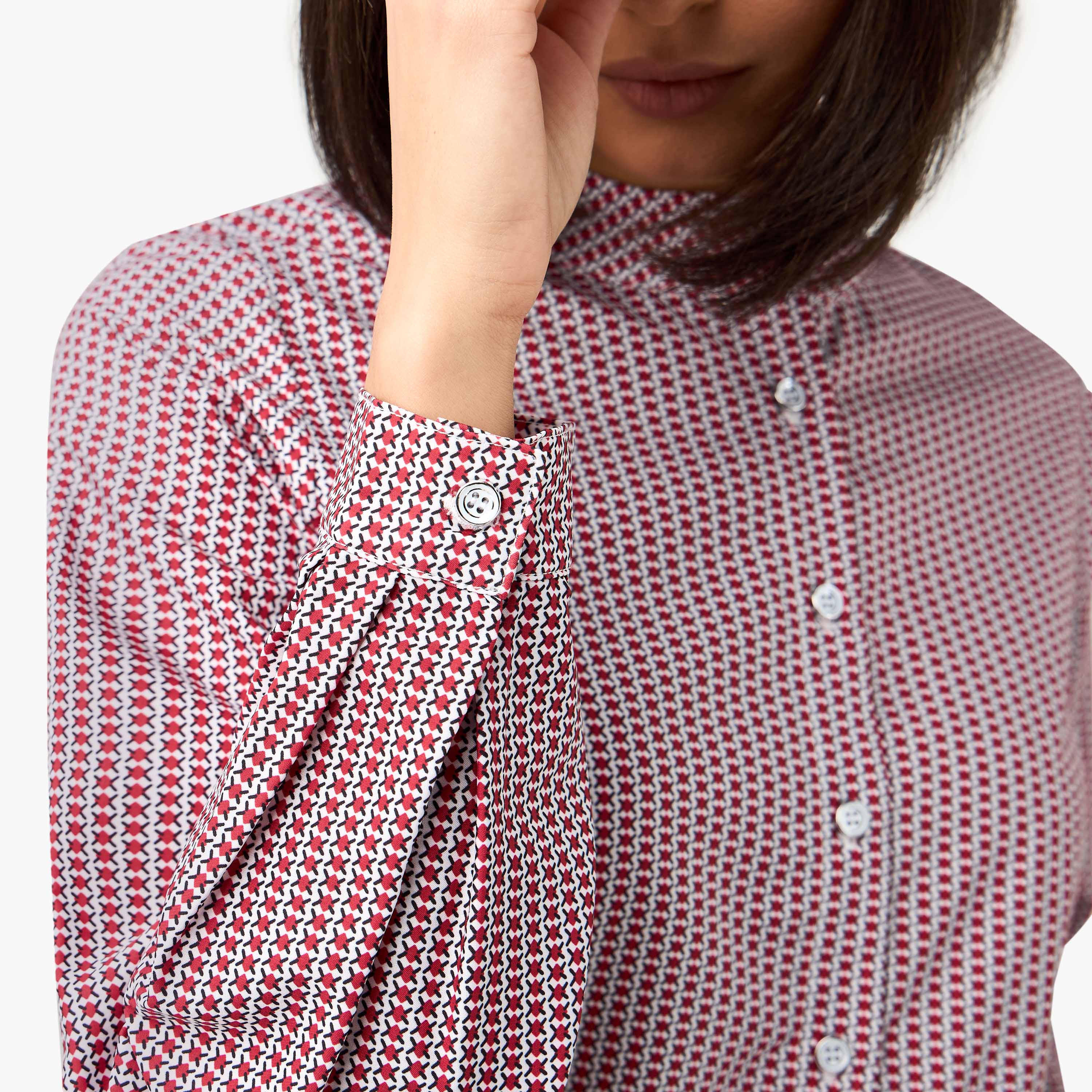 Regular Fit Printed Shirt with Mandarin Collar-women-clothing-shirtsandblouses-shirts-image-5