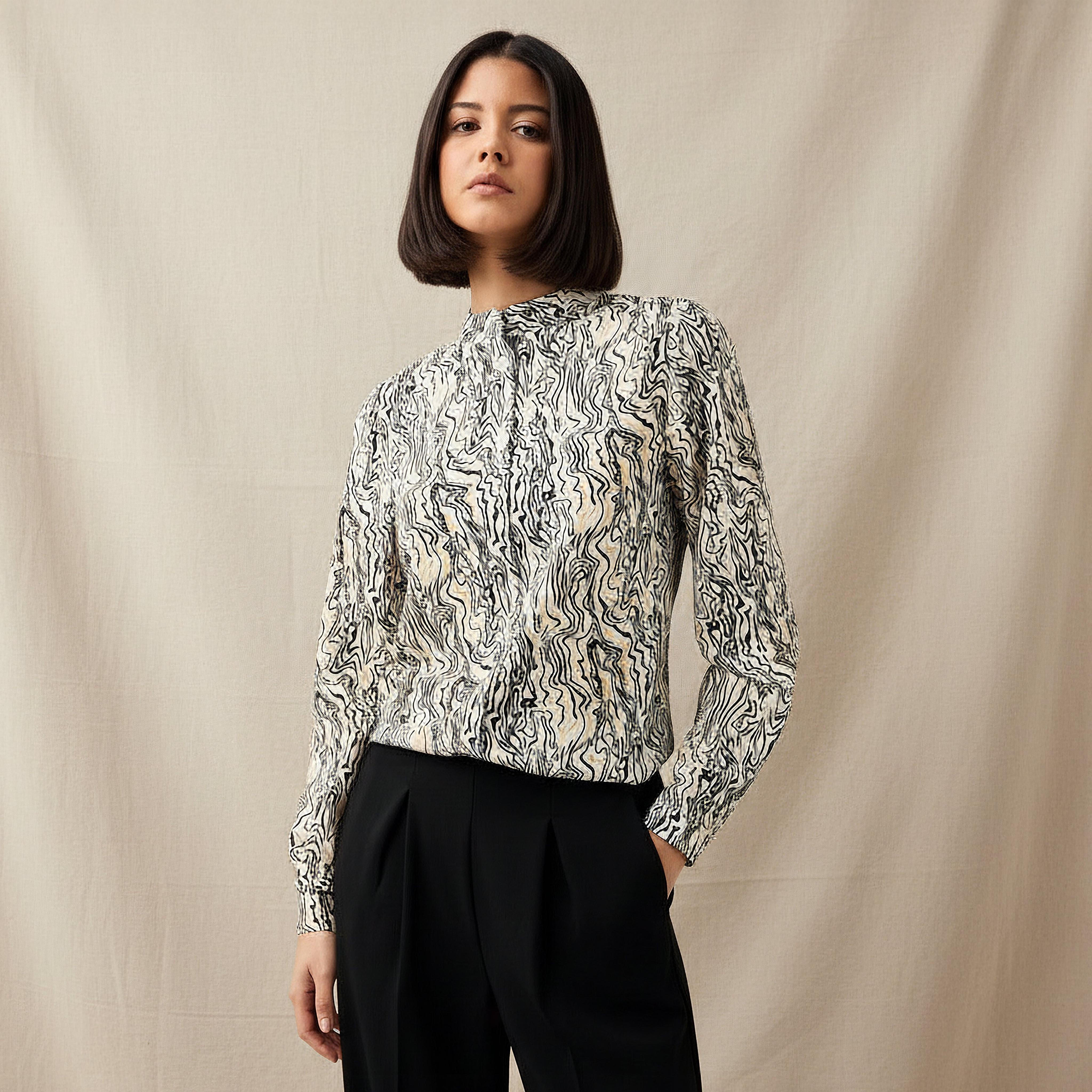 قميص بقصة عادية وياقة ماندارين وطبعات-women-clothing-shirtsandblouses-shirts-image-6