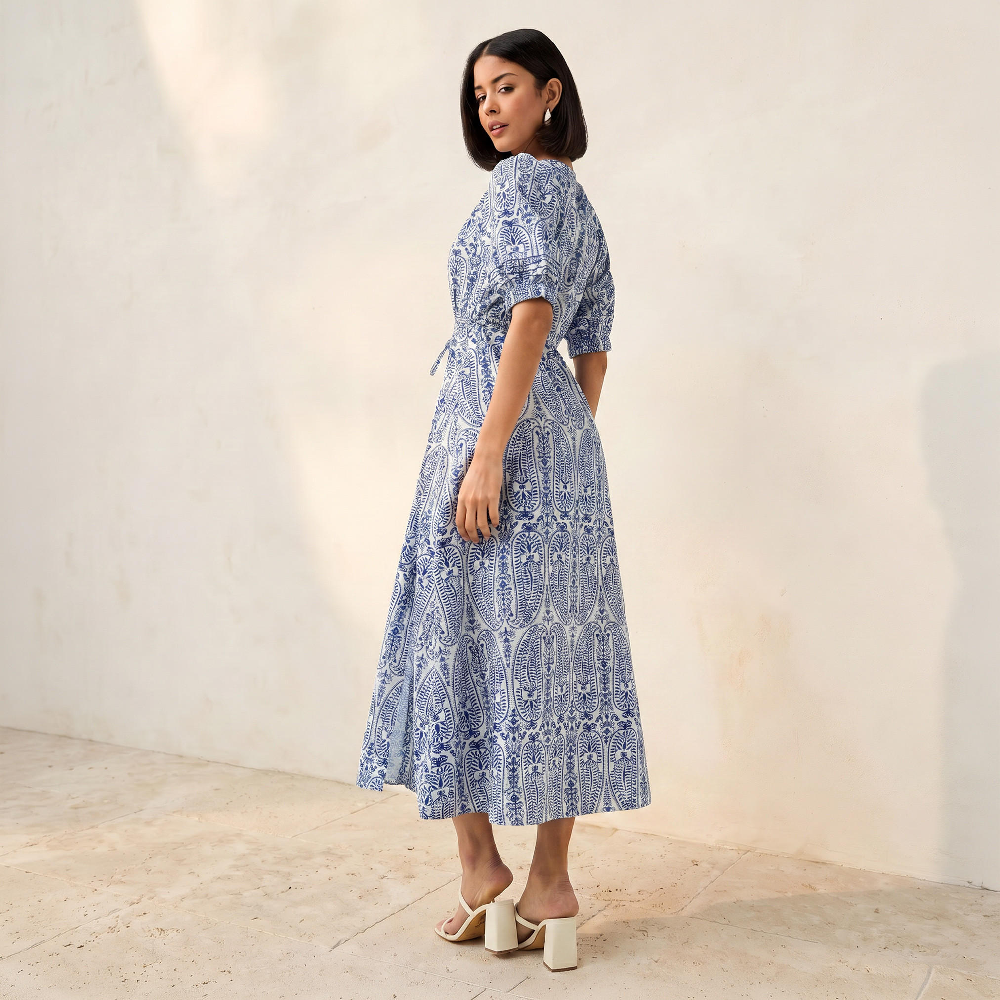 فستان بحزام وطبعات بيزلي للنساء-women-clothing-dresses-image-3