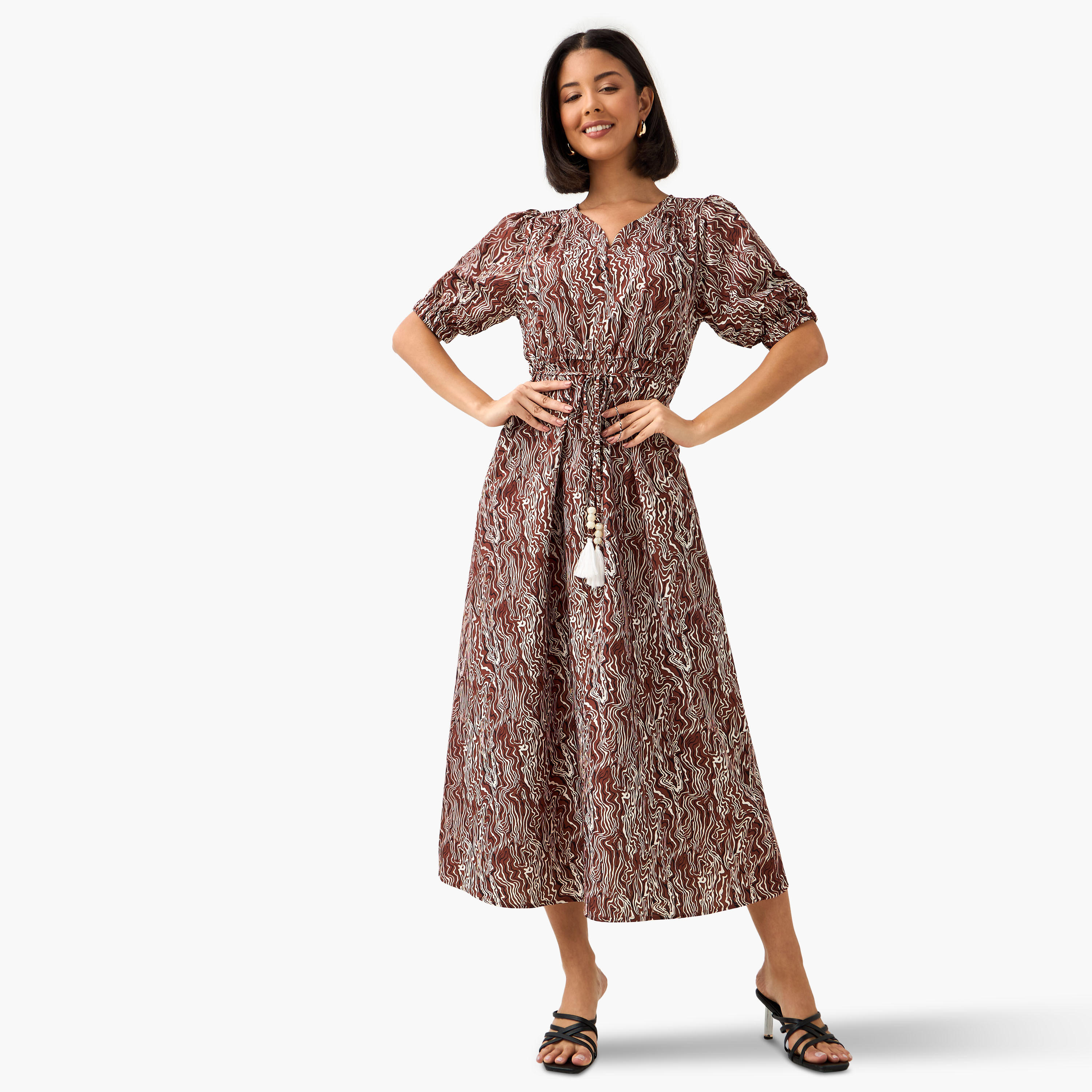 فستان نسائي بحزام وطبعات-women-clothing-dresses-image-3