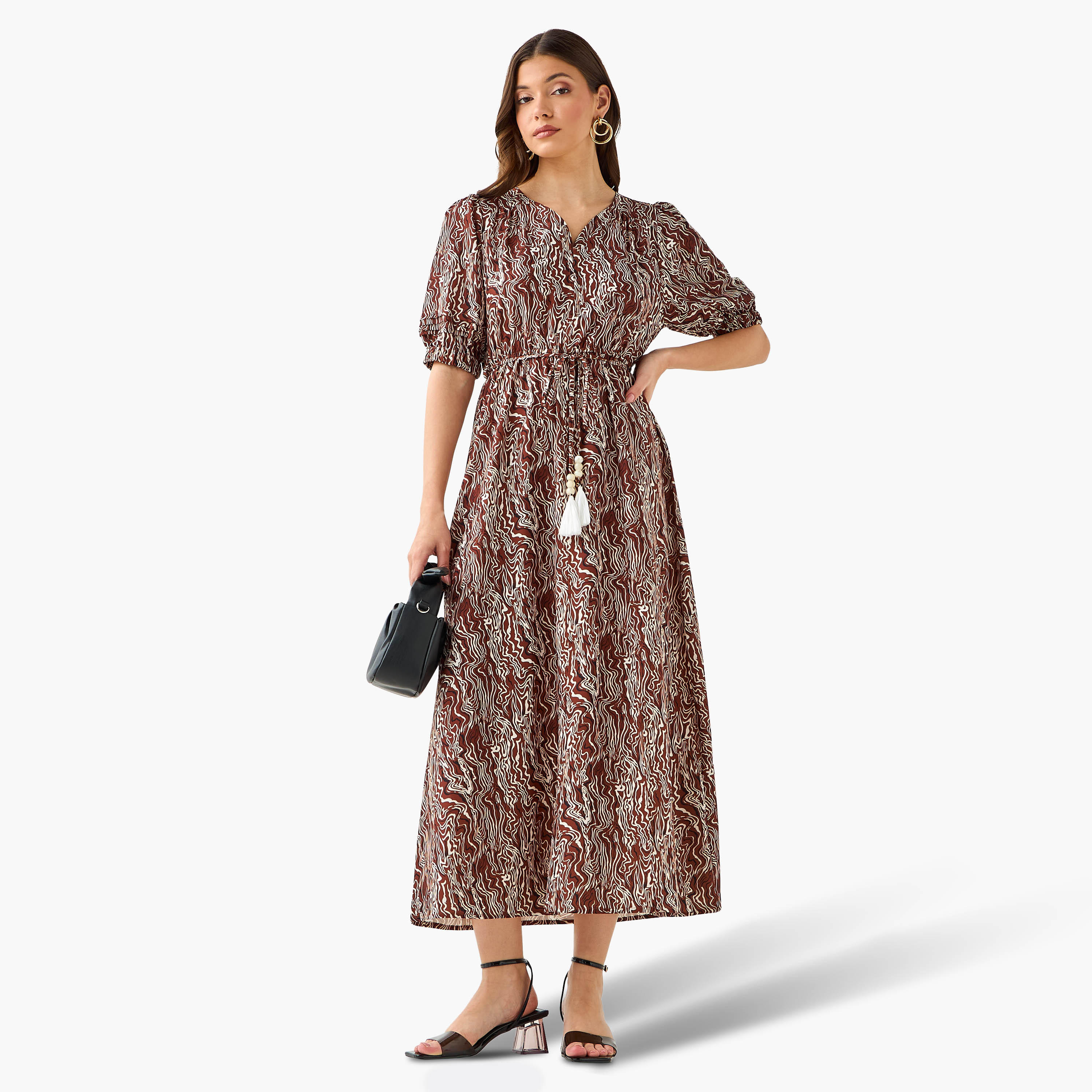 فستان مكشوف الأكتاف بأربطة وطبعات من كاسي-women-clothing-dresses-image-3