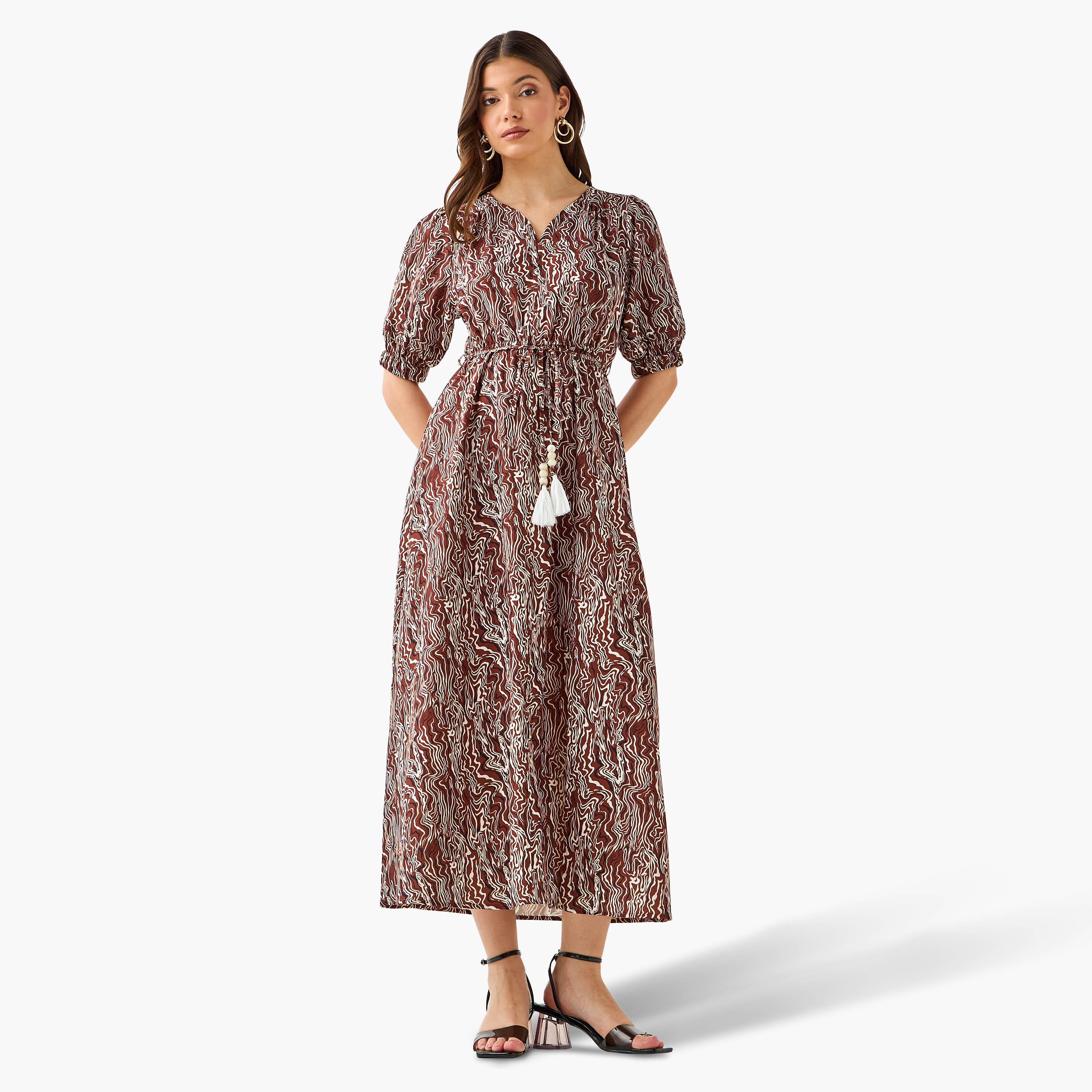 فستان مكشوف الأكتاف بأربطة وطبعات من كاسي-women-clothing-dresses-image-5