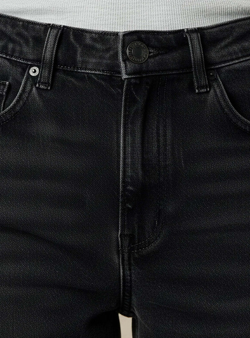 بنطلون جينز بقصة مستقيمة وخصر متوسط الارتفاع للنساء-women-clothing-bottoms-jeans-image-3