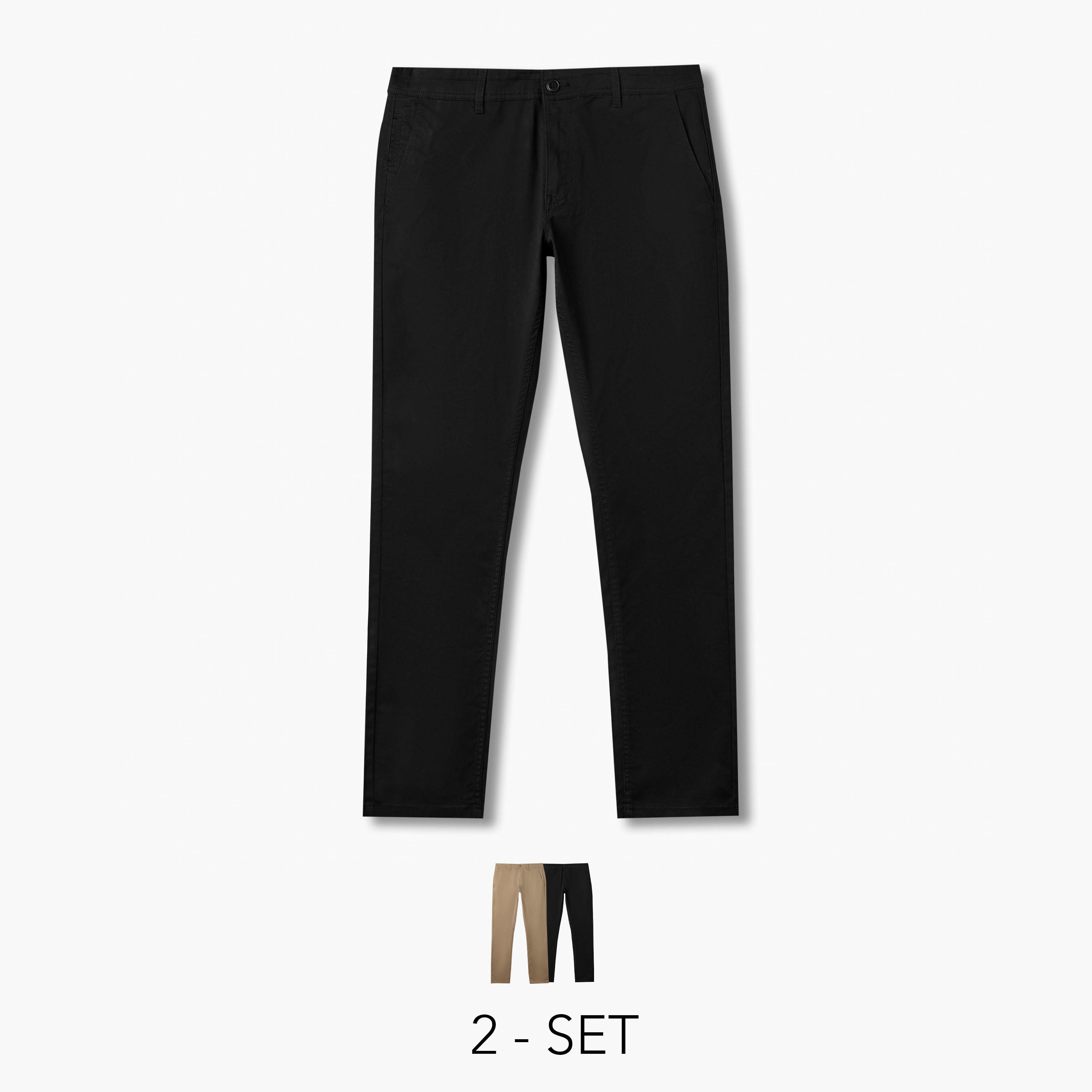 Men Regular Fit Flexi Waist Chinos - Set of 2-men-clothing-bottoms-trousersandchinos-chinos-image-1