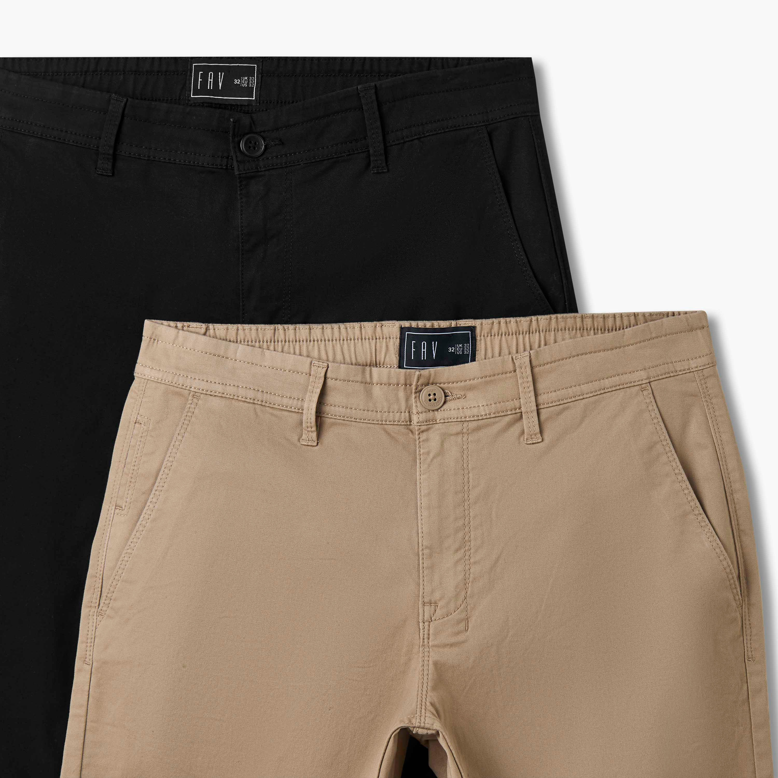 Men Regular Fit Flexi Waist Chinos - Set of 2-men-clothing-bottoms-trousersandchinos-chinos-image-6