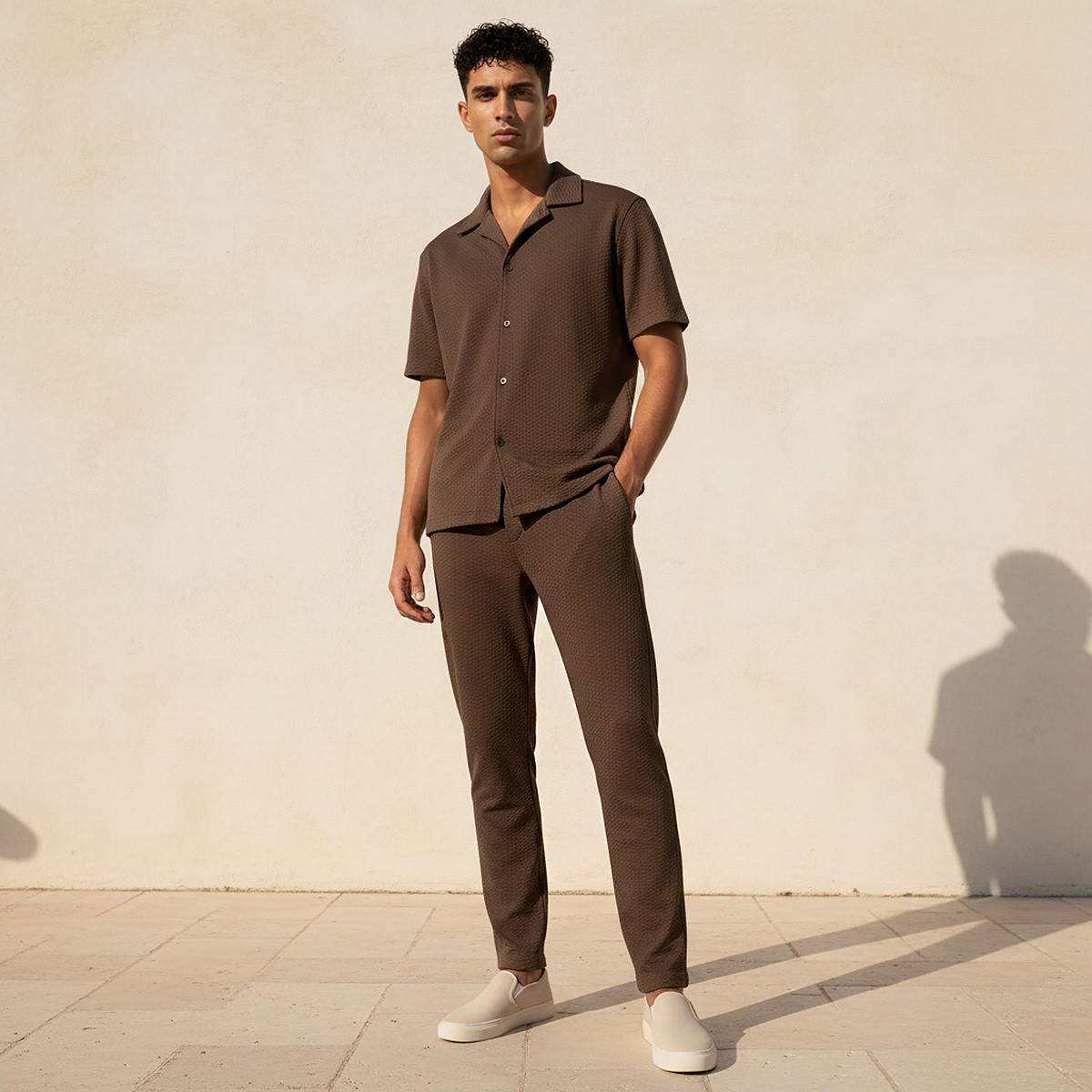 Textured Shirt and Trousers Set-men-clothing-sportswearandactivewear-tracksuits-image-1