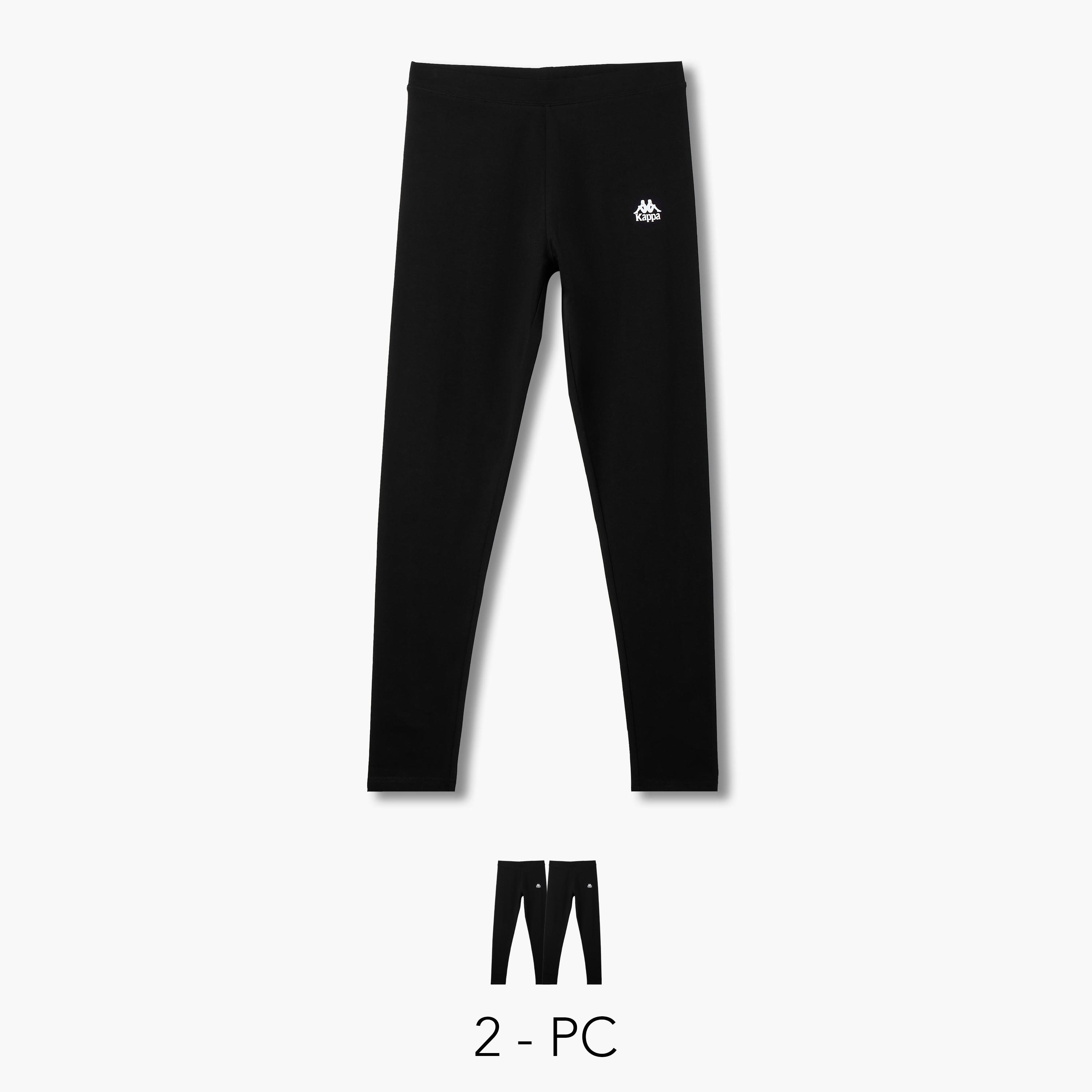 طقم ليقنز طويل مطاطي قطعتين بتصميم شعار كابا-sports-women-clothing-activewearleggings-image-1