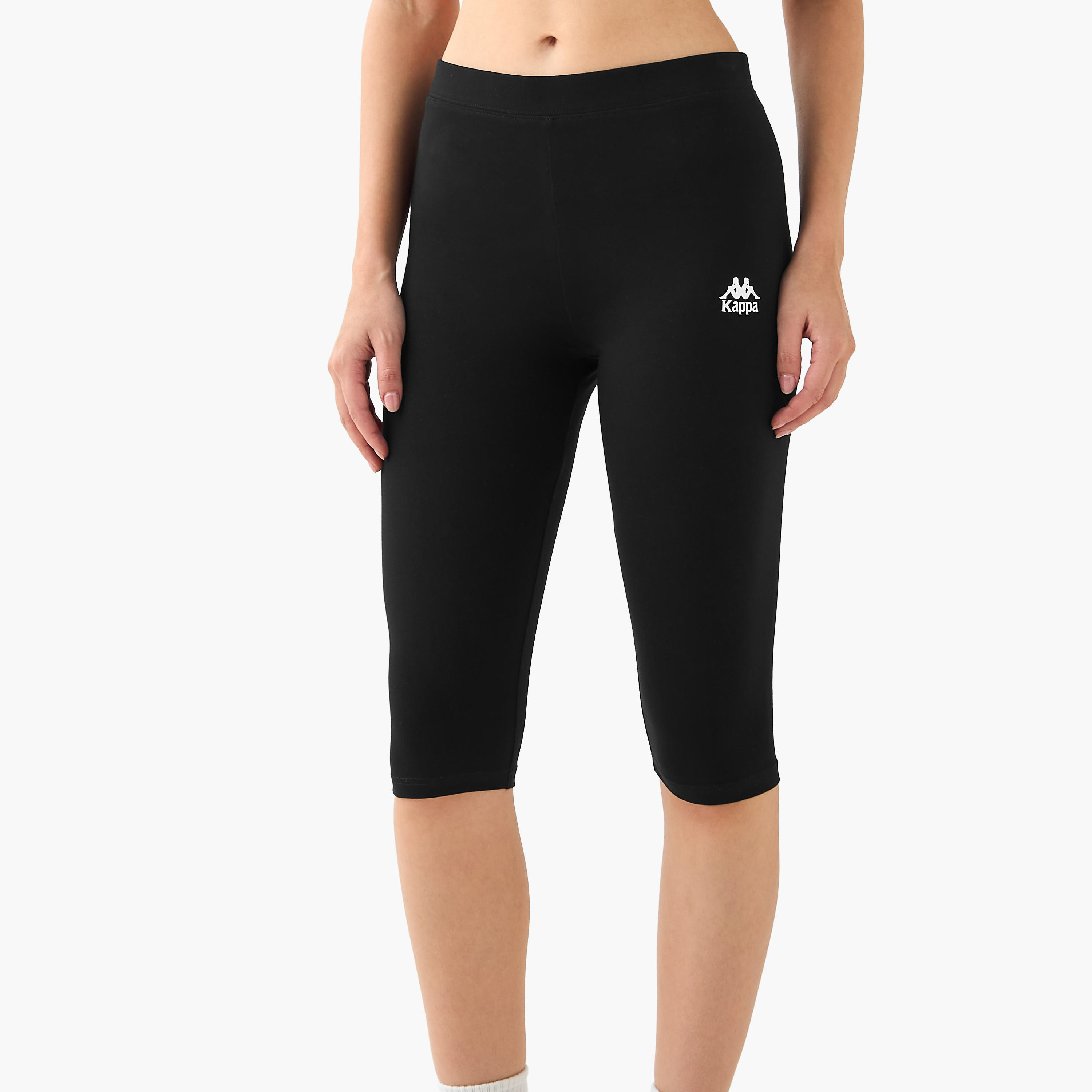 طقم من 2 بنطلون ليقنز مطاطي طول الركبة بتصميم شعار من كابا-sports-women-clothing-activewearleggings-image-2