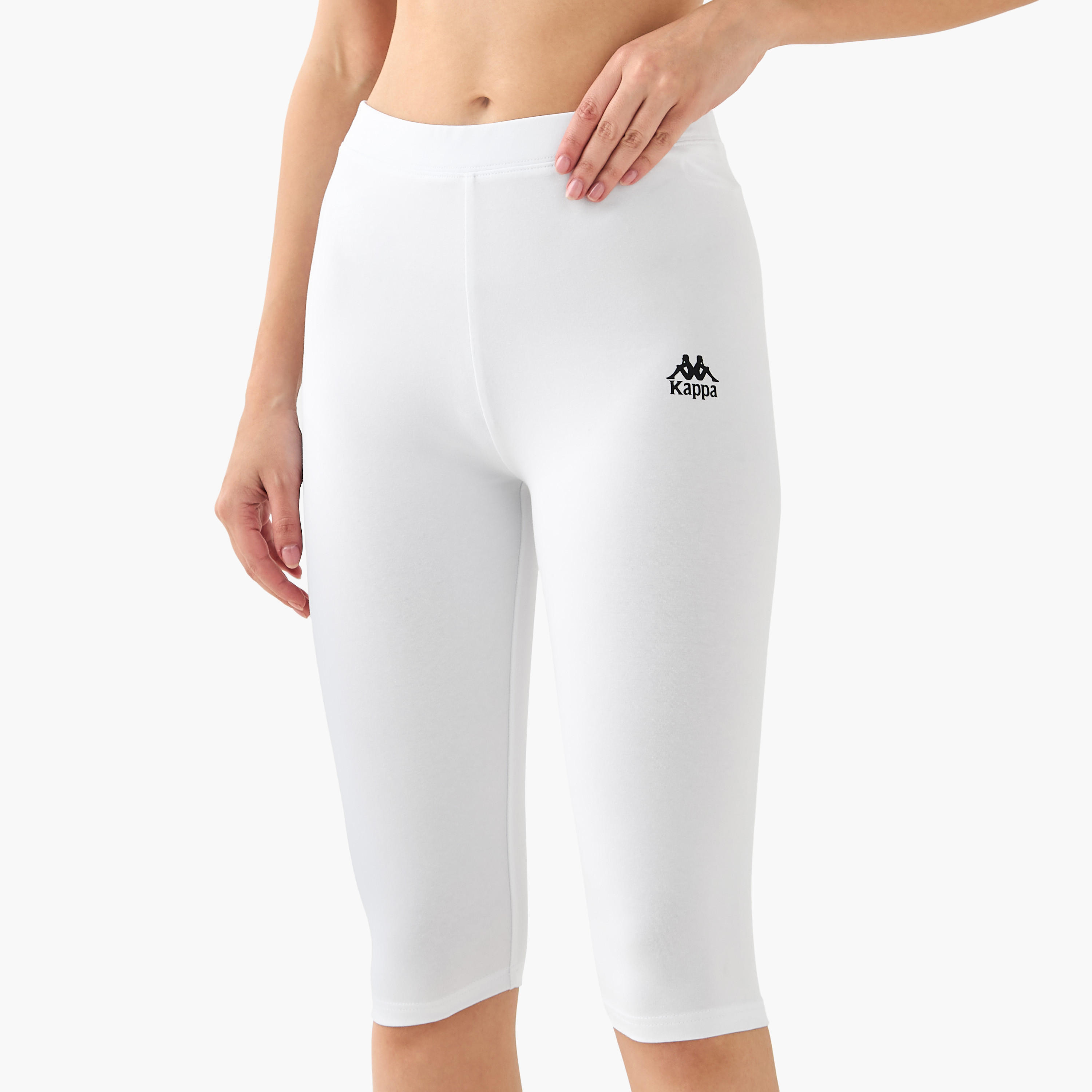 طقم من 2 بنطلون ليقنز مطاطي طول الركبة بتصميم شعار من كابا-sports-women-clothing-activewearleggings-image-4
