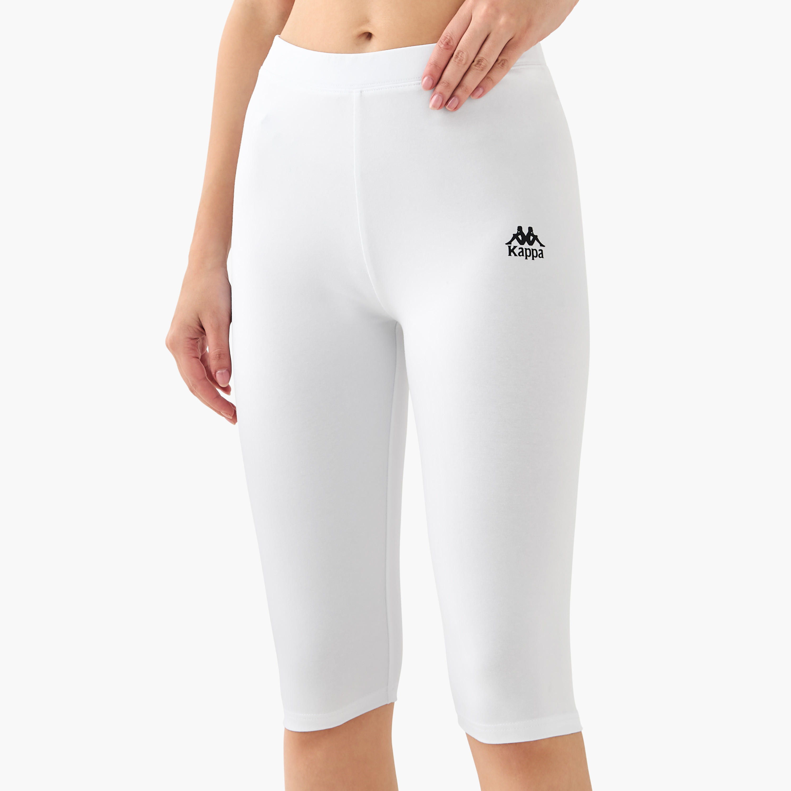 بنطلون ليقنز بطول الركبة بخصر مطاطي وتصميم شعار من كابا - طقم 3-women-clothing-bottoms-leggings-image-3
